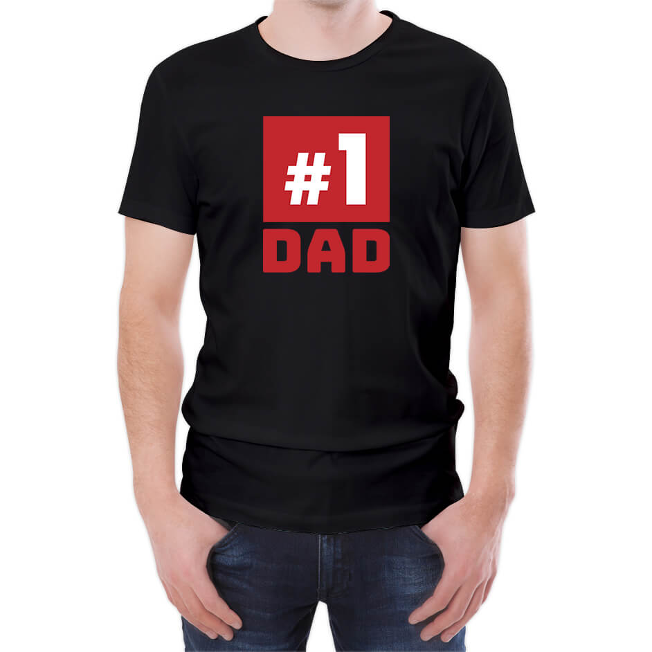 Number One Dad Men's Black T-Shirt - S - Black