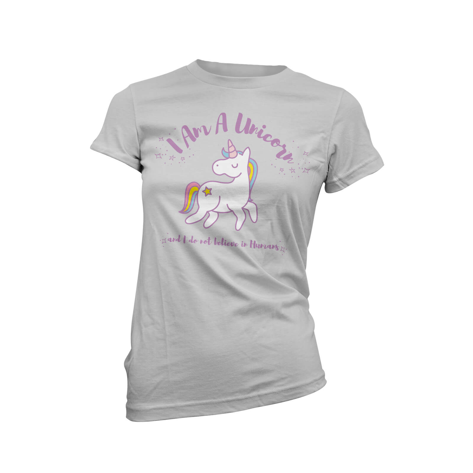 I Am A Unicorn And I Don't Believe In Humans Women's Grey T-Shirt - S - Grey
