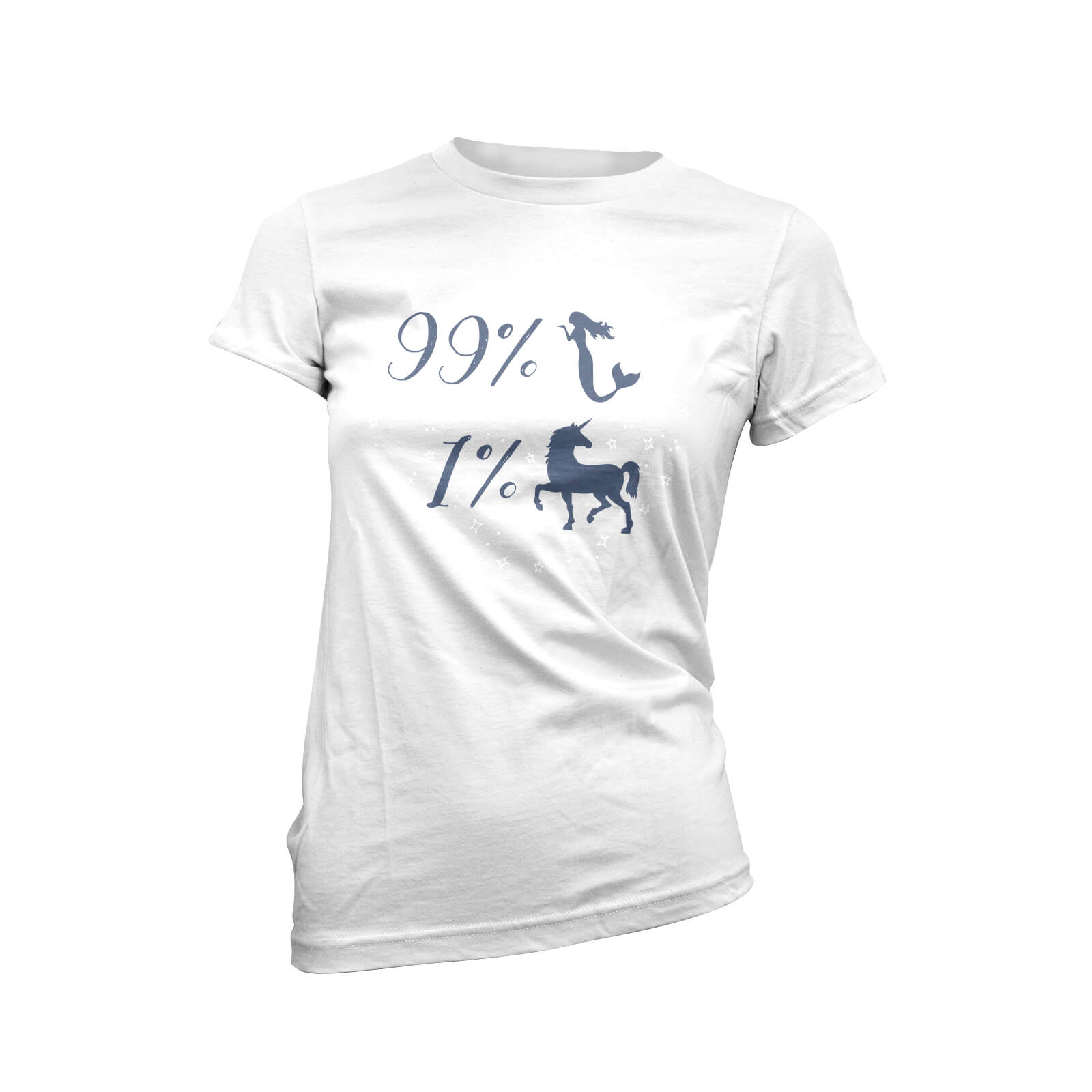 99 Percent Mermaid Women's White T-Shirt - S - White