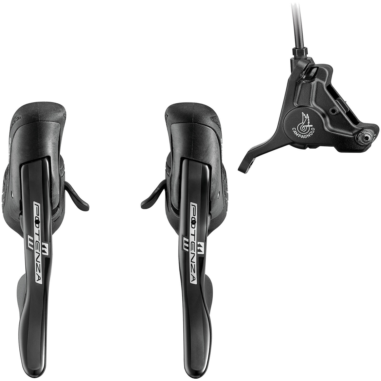 Campagnolo Potenza 11 Speed HO Ergopower Shift/Brake Lever (Including Front or Rear Caliper) - 160mm - Front Caliper - Black