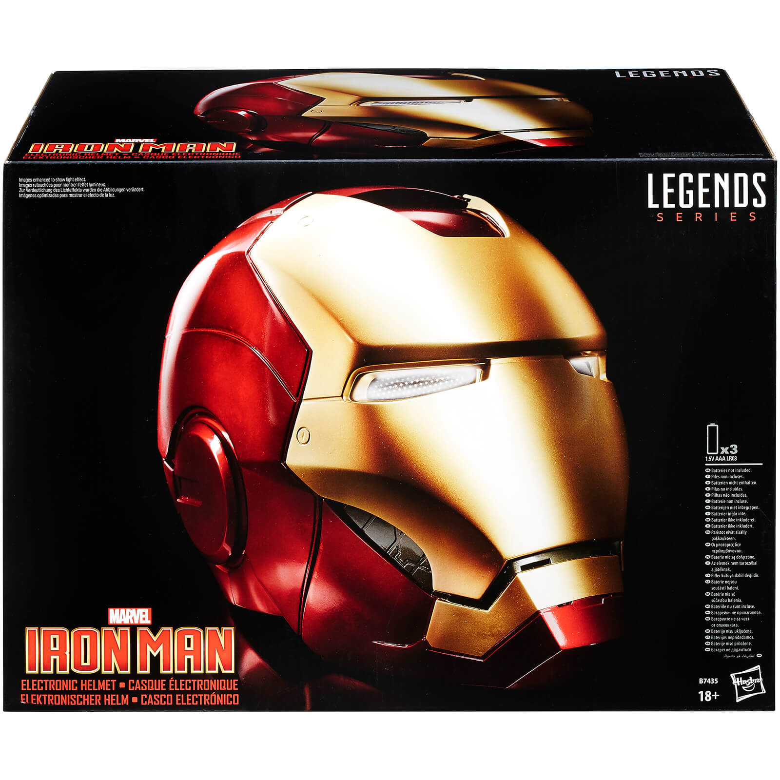 Hasbro Marvel Legends Avengers Iron Man Electronic Helmet (Full-Scale Size)