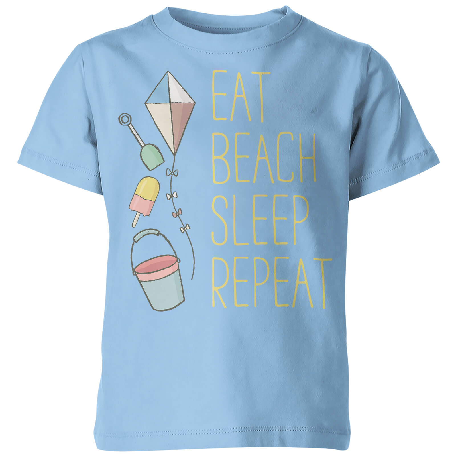 My Little Rascal Eat, Beach, Sleep, Repeat Kids' T-Shirt - Light Blue - 5-6yrs - Blue