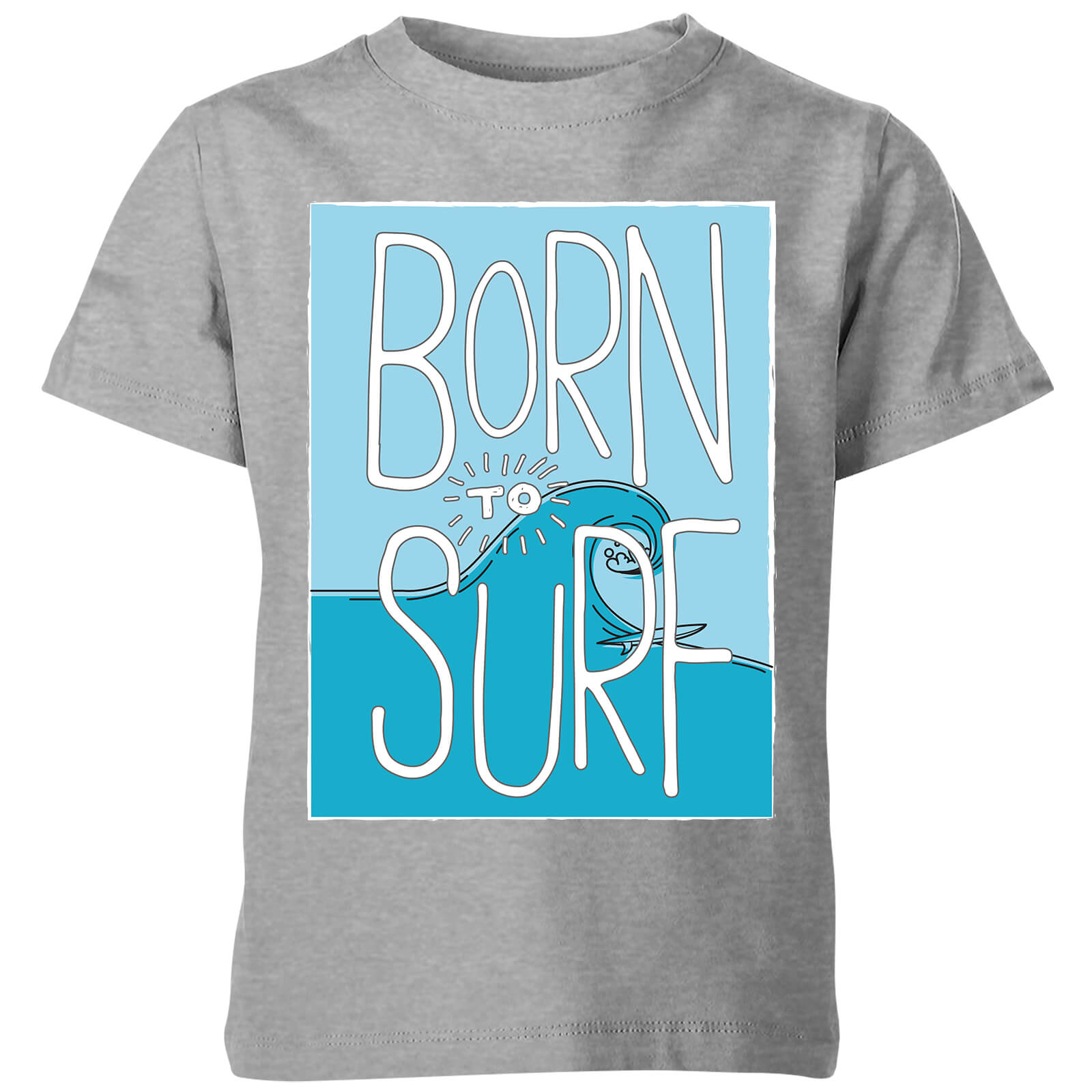 My Little Rascal Kids Born to Surf Grey T-Shirt - 9-10 Years - Grey
