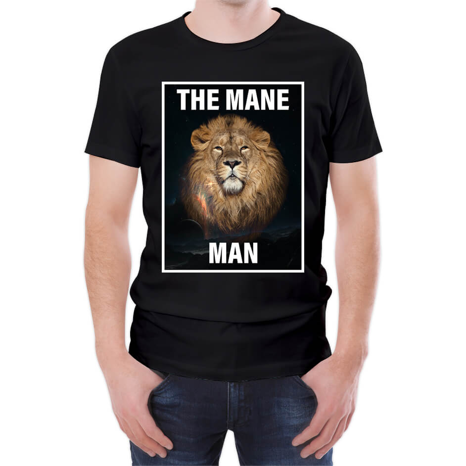 The Mane Man Men's Black T-Shirt - S - Black