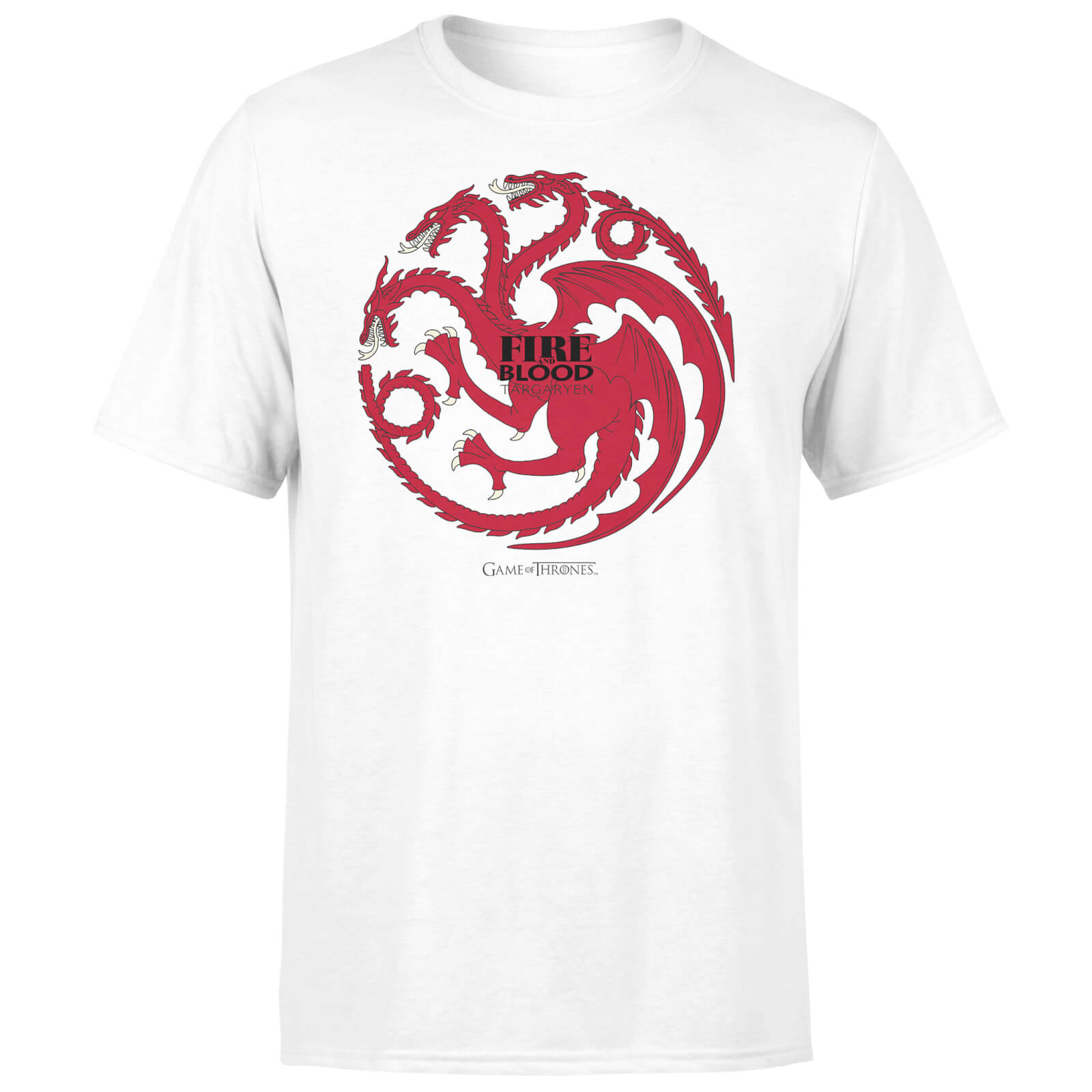 Game of Thrones Targaryen Fire and Blood Men's White T-Shirt - S - White