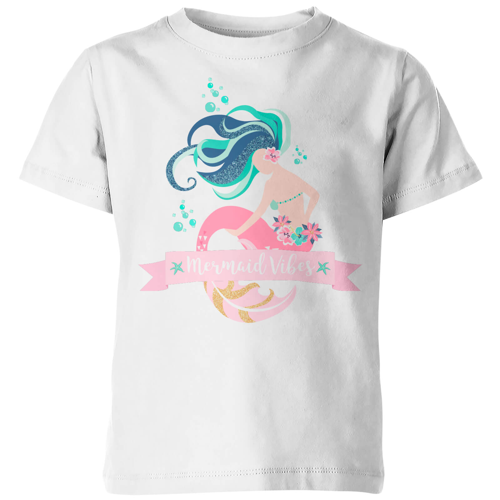 My Little Rascal Mermaid Vibes Kids' White T-Shirt - 3-4yrs - White
