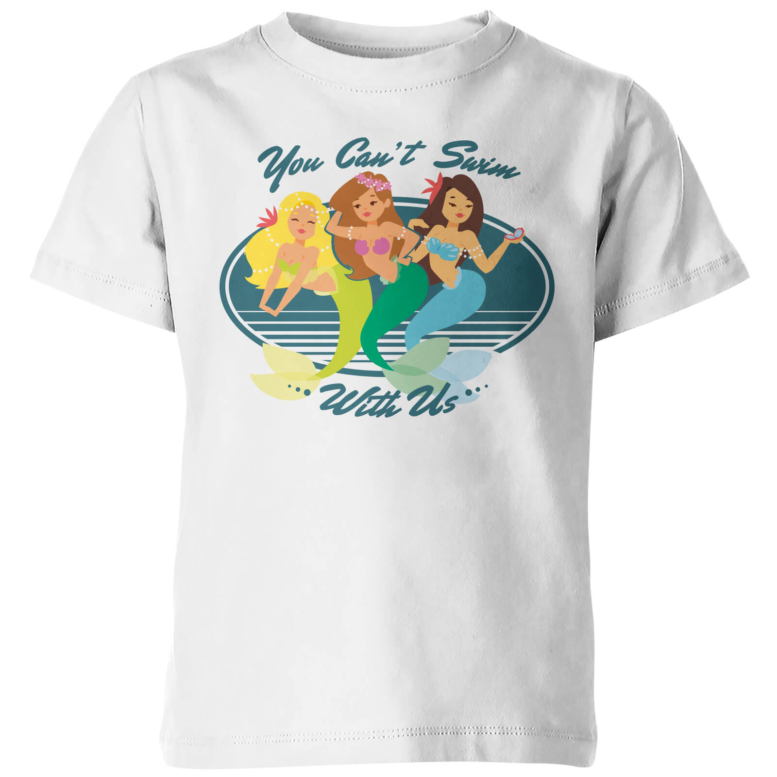 You Can't Swim With Us Kids' White T-Shirt - 3-4yrs - White