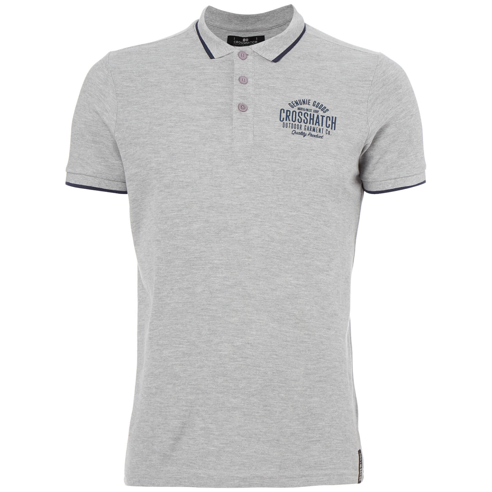 Polo Homme Seton Crosshatch - Gris Clair Chiné - S - Gris