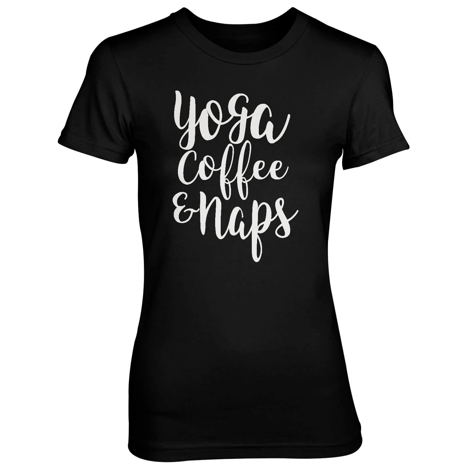 Yoga Coffee And Naps Women's Black T-Shirt - S - Black
