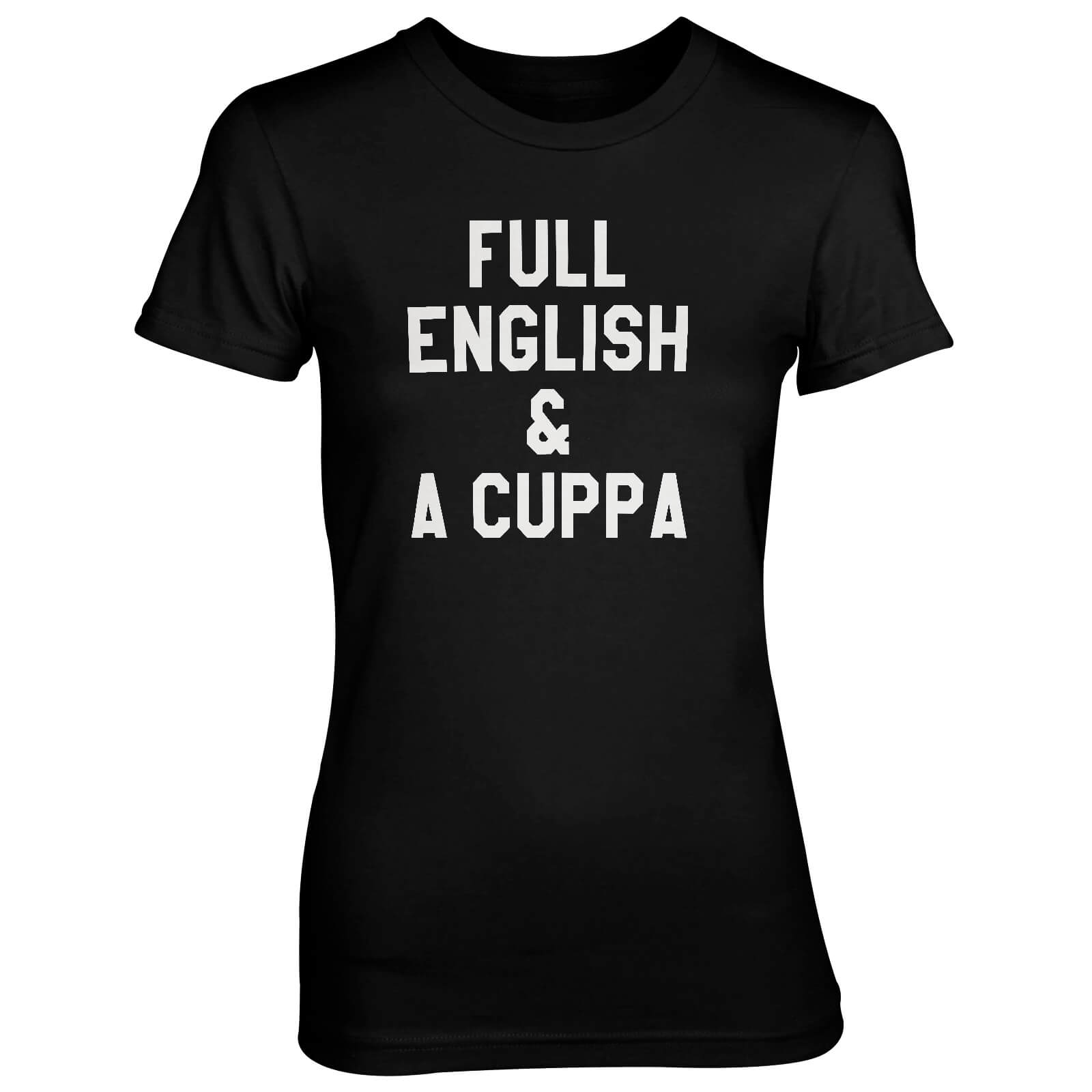 Full English And A Cuppa Women's Black T-Shirt - S - Black