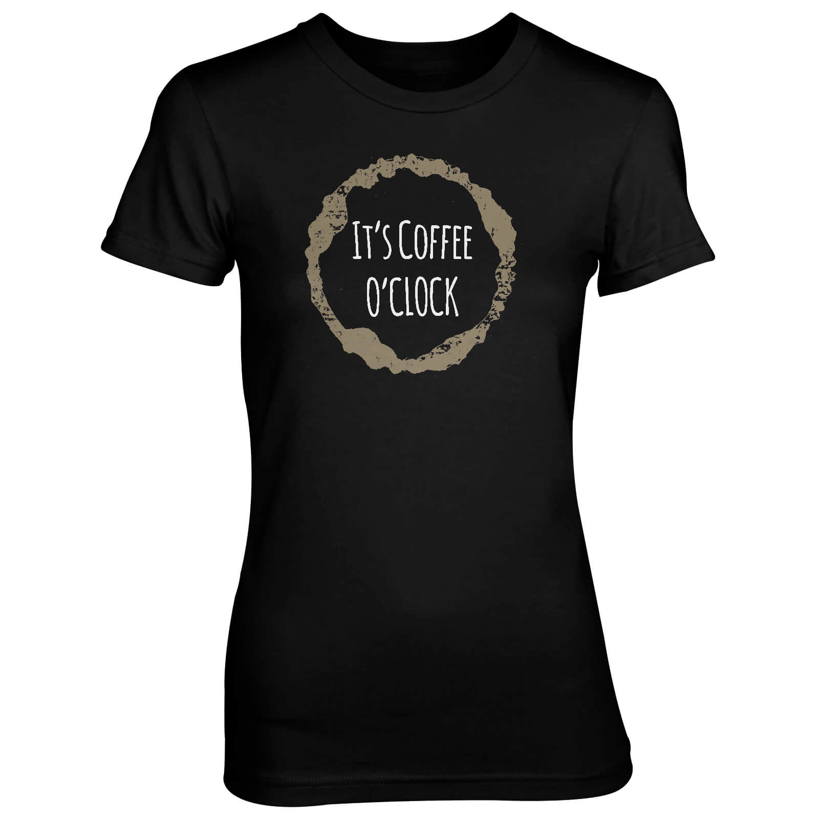 It's Coffee O'Clock Women's Black T-Shirt - S - Black