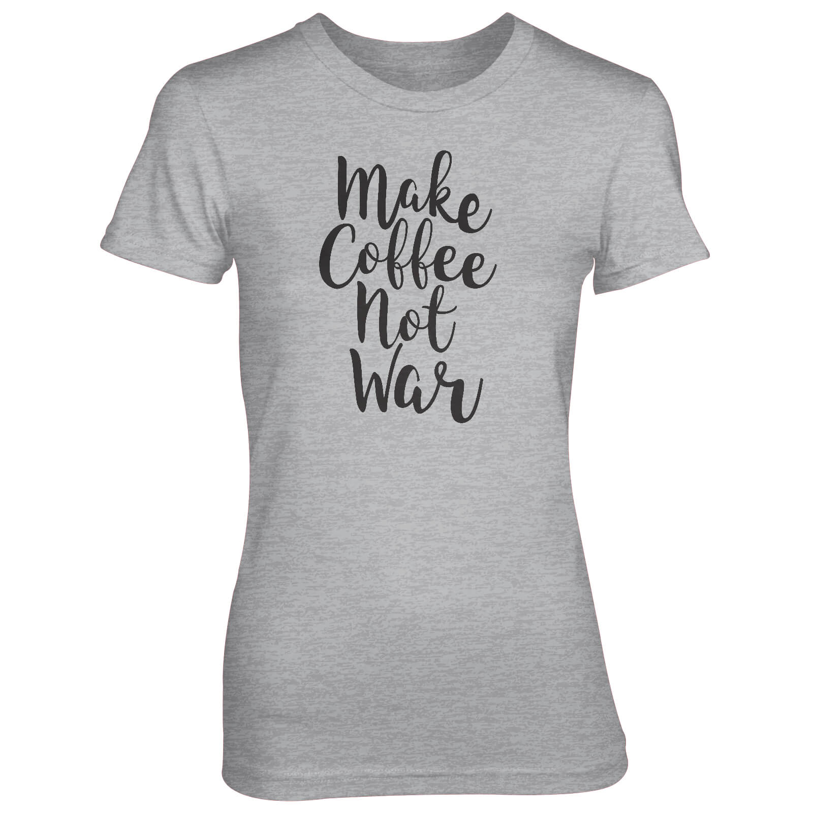 Make Coffee Not War Women's Grey T-Shirt - M - Grey