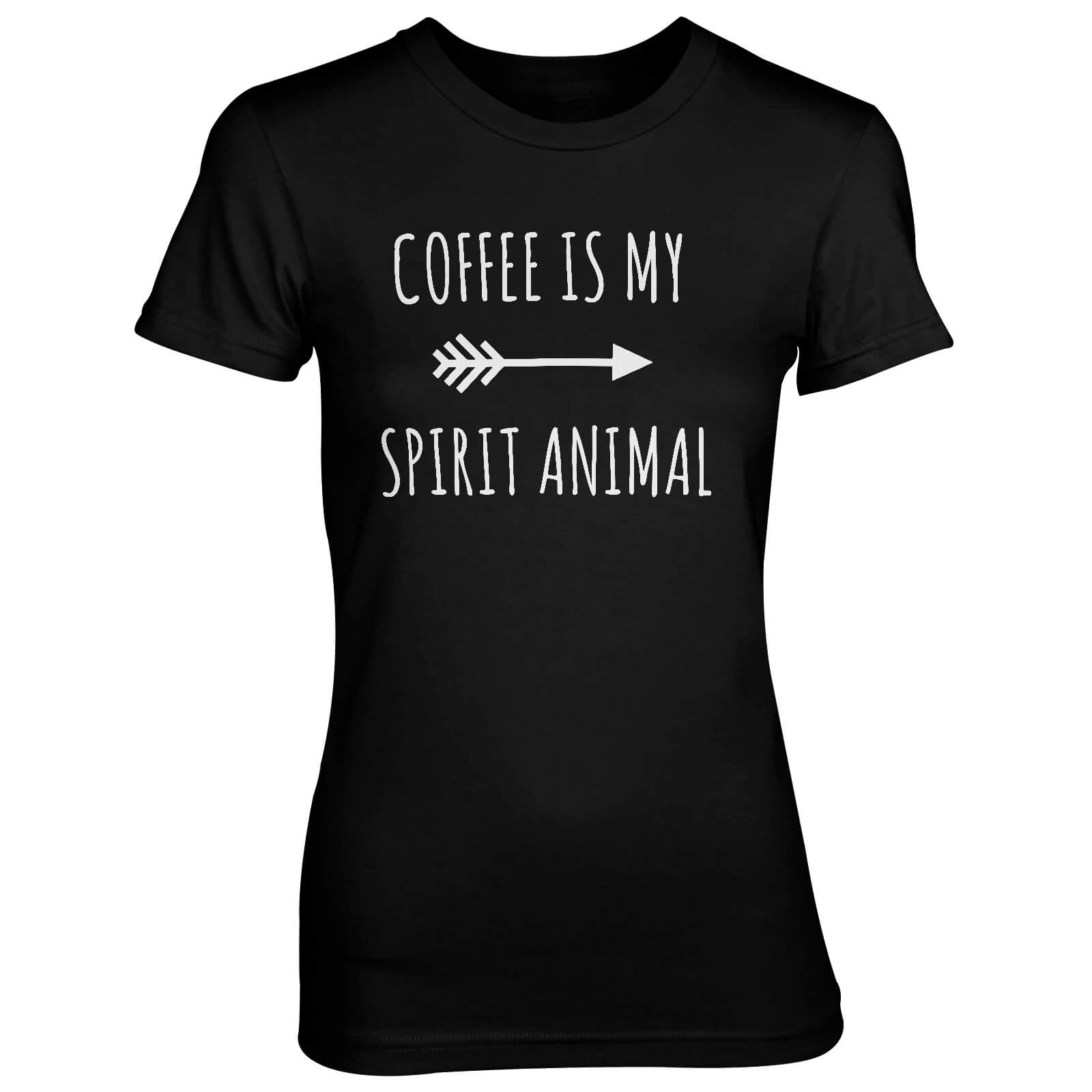 Coffee Is My Spirit Animal Women's Black T-Shirt - S - Black