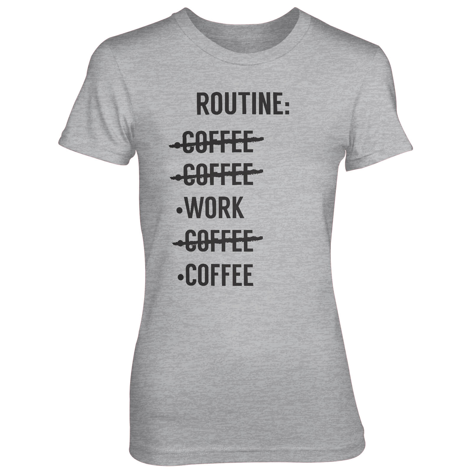 Routine Check List Women's Grey T-Shirt - S - Grey