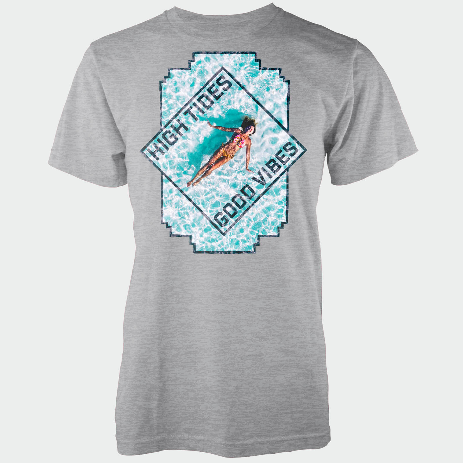 High Tides Good Vibes Grey T-Shirt - S - Grey