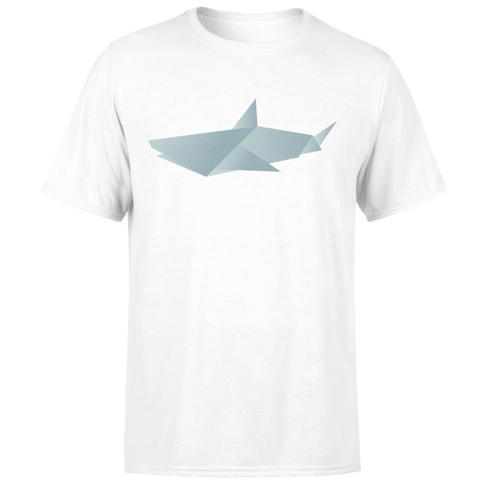 Origami Shark White T-Shirt - YL - White