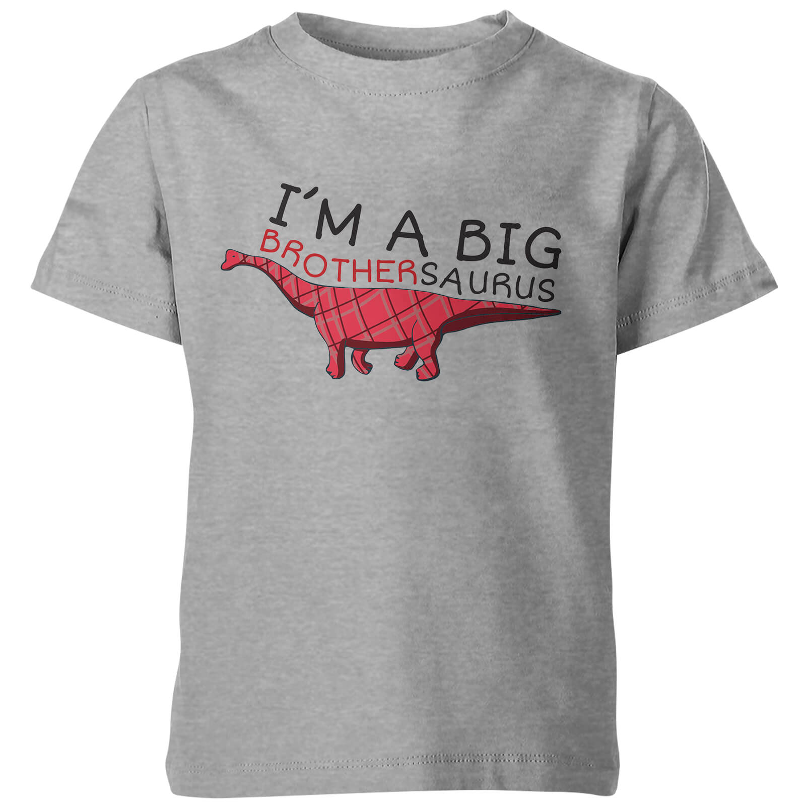 My Little Rascal Kids Im A Big Brothersaurus Grey T-Shirt - 3-4 Years - Grey