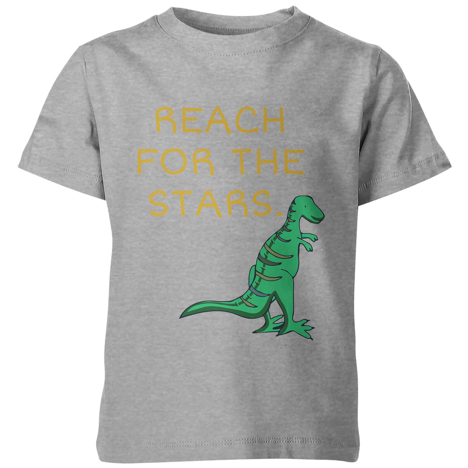 My Little Rascal Kids Dinosaur Reach for the Stars Grey T-Shirt - 3-4 Years - Grey