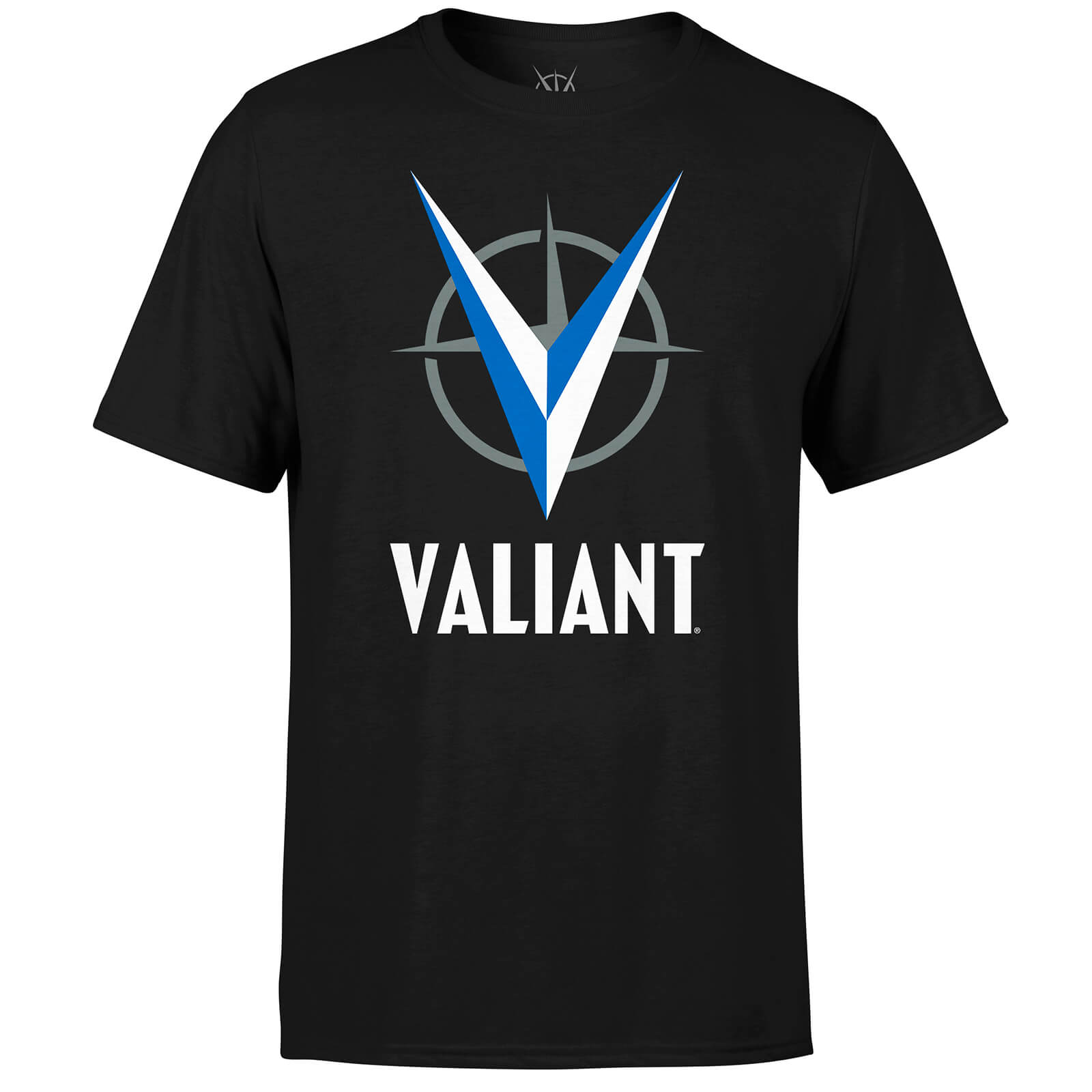 Valiant Comics Logo Blue T-Shirt - Black - S - Black