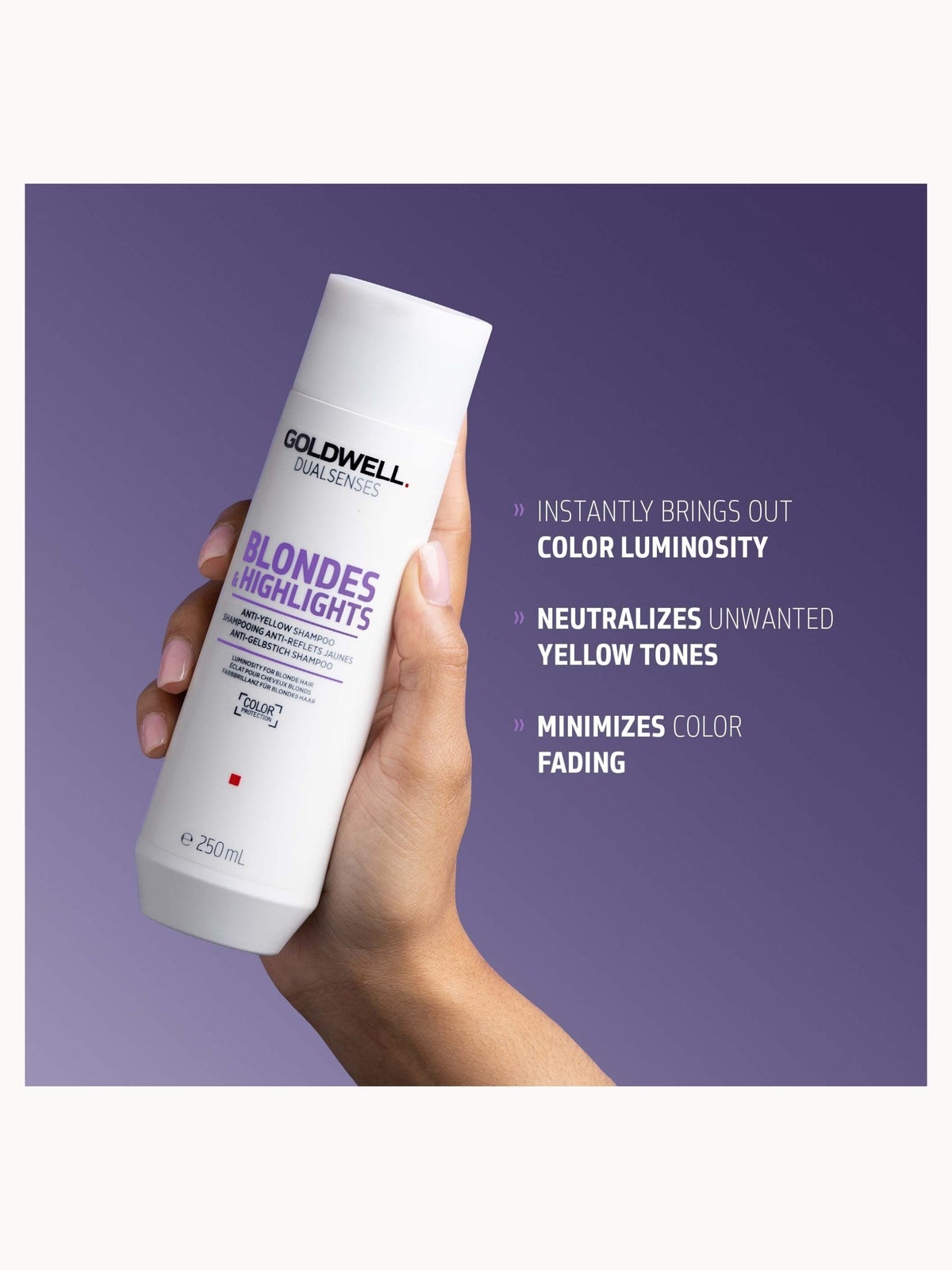 Goldwell Dualsenses Blonde And Highlights Anti-Yellow Shampoo, For Luminosity & Neutralising Unwanted Yellow Tones 250ml 2