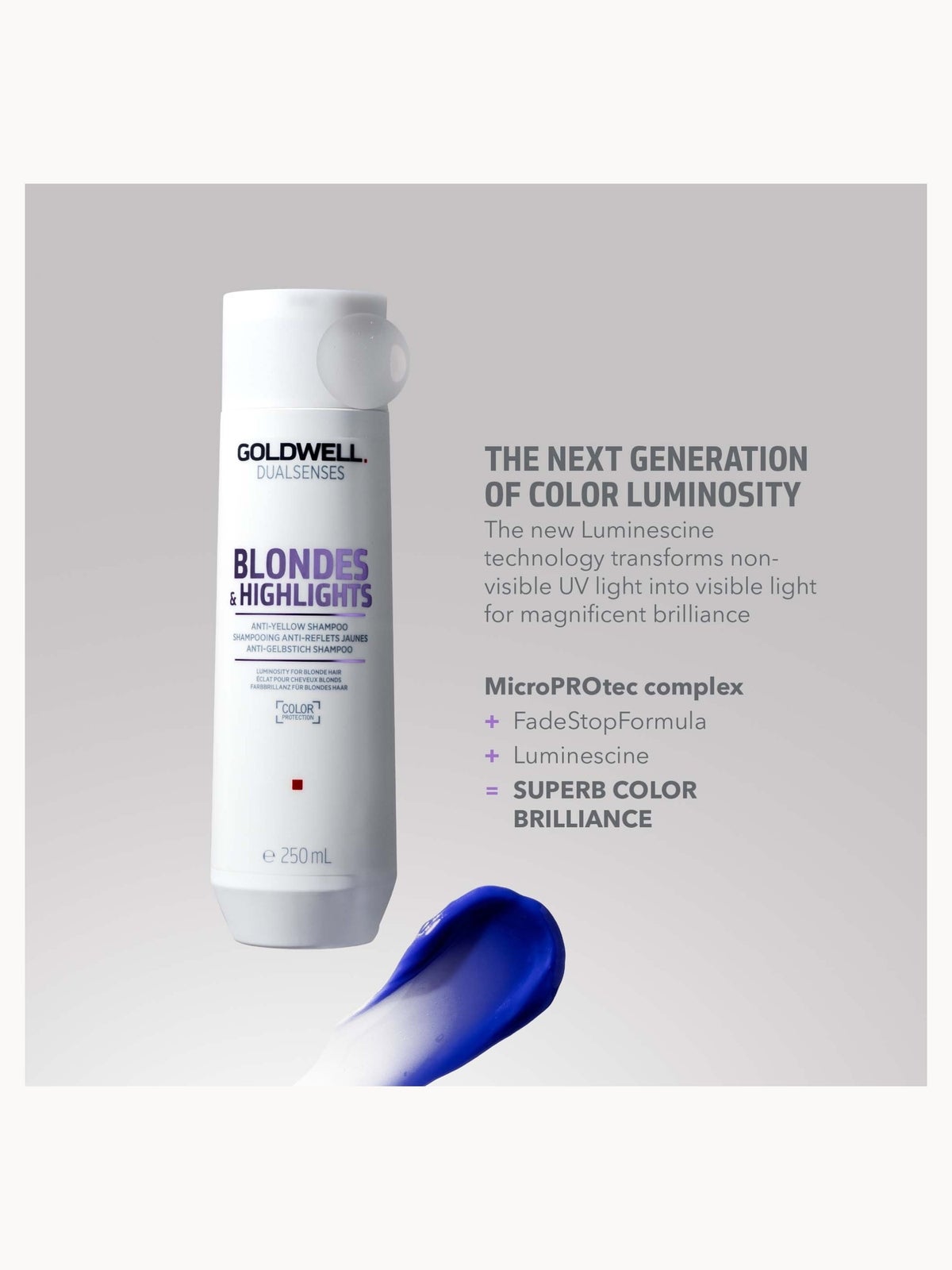 Goldwell Dualsenses Blonde And Highlights Anti-Yellow Shampoo, For Luminosity & Neutralising Unwanted Yellow Tones 250ml 3