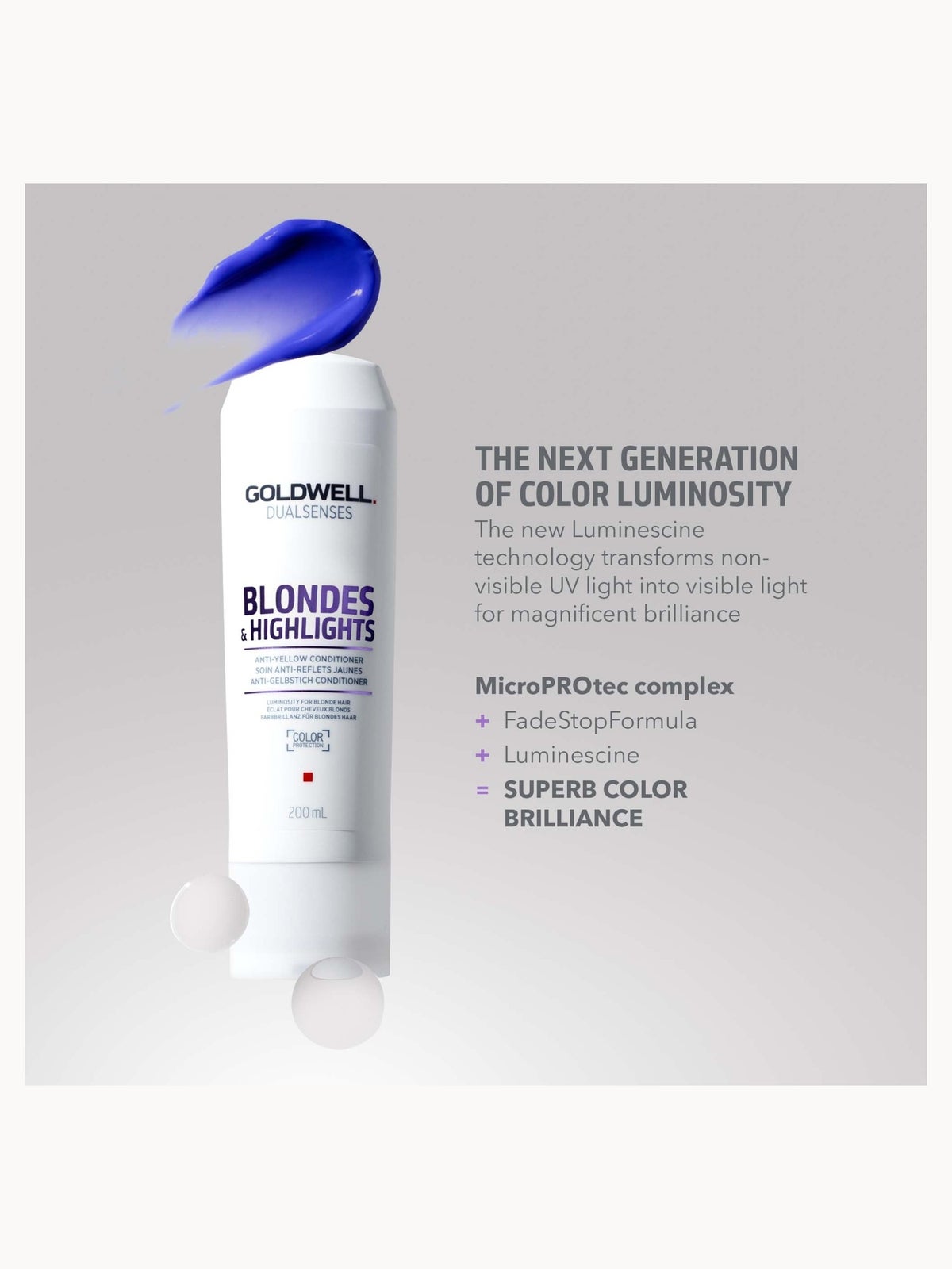 Goldwell Dualsenses Blonde And Highlights Anti-Yellow Conditioner, For Luminosity & Neutralising Unwanted Yellow Tones 200ml 3