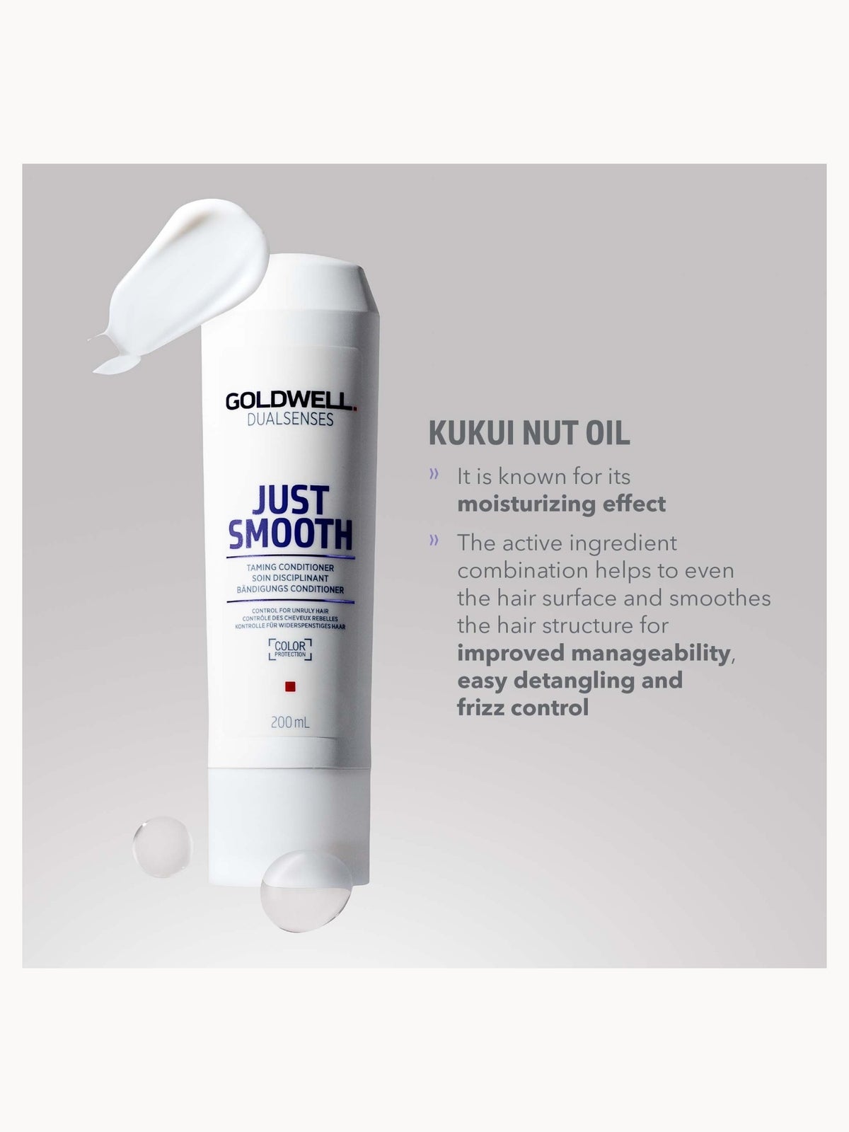 Goldwell Dualsenses Just Smooth Taming Conditioner, For Smoothing Unruly, Frizzy Hair 200ml 3