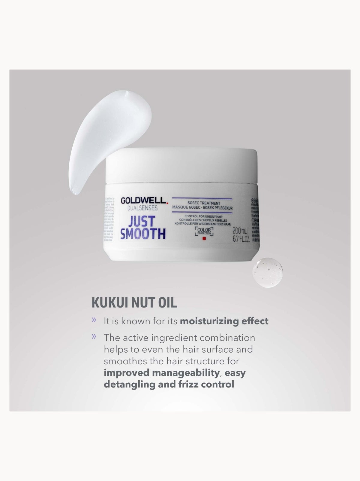 Goldwell Dualsenses Just Smooth 60Sec Treatment Mask 200ml For Smoothing Unruly, Frizzy Hair 3