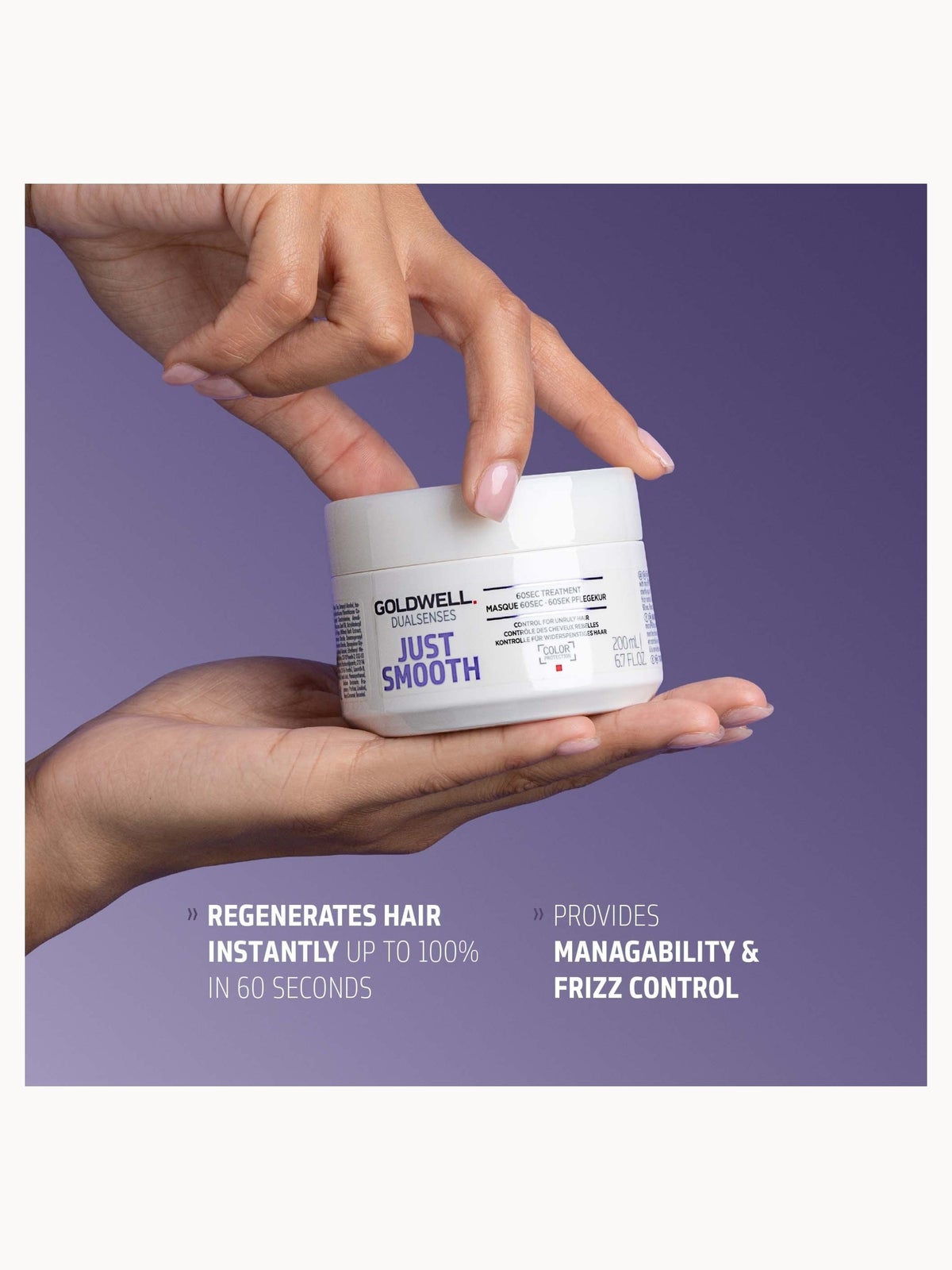 Goldwell Dualsenses Just Smooth 60Sec Treatment Mask 200ml For Smoothing Unruly, Frizzy Hair 2