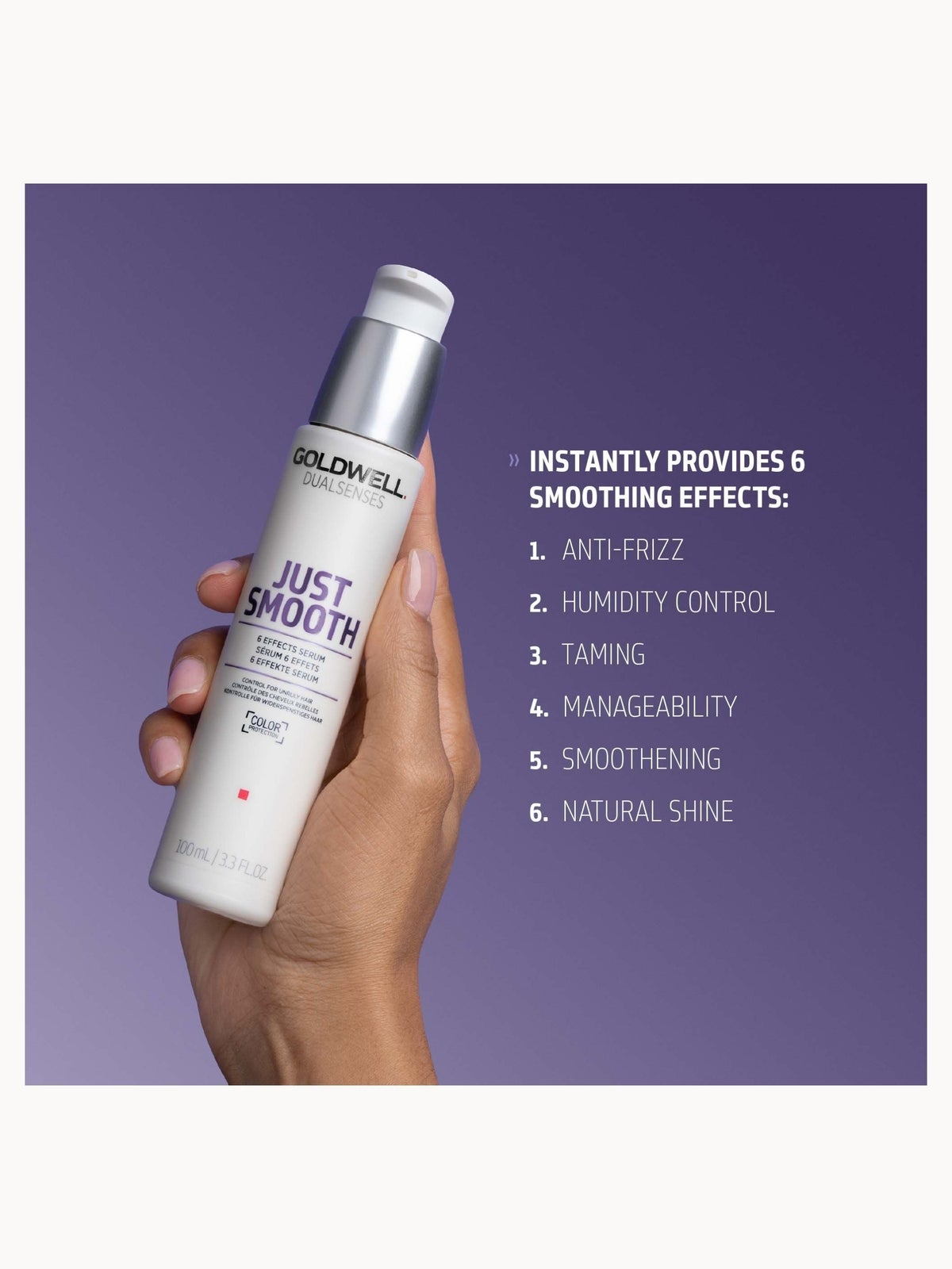 Goldwell Dualsenses Just Smooth 6 Effects Serum, For Smoothing Unruly, Frizzy Hair 100ml 2