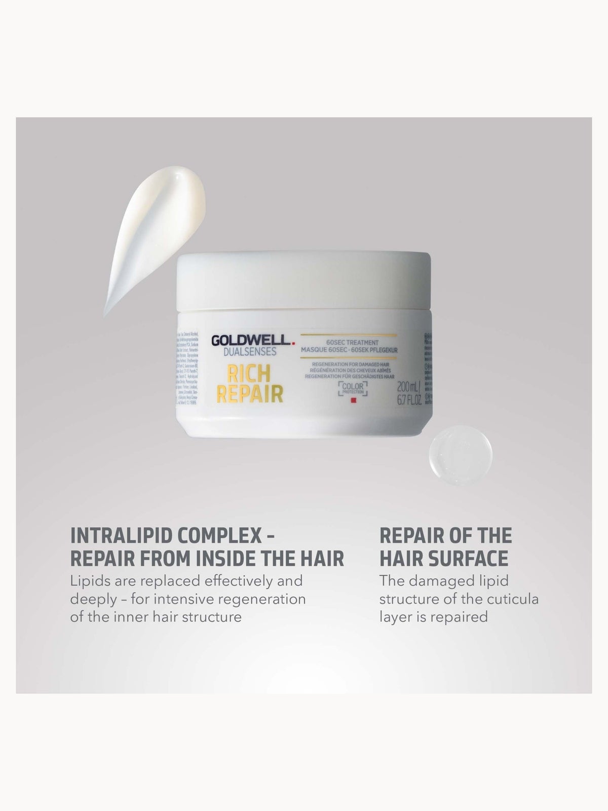 Goldwell Dualsenses Rich Repair Restoring 60Sec Treatment Mask 200ml For Dry To Severely Damaged Hair 3