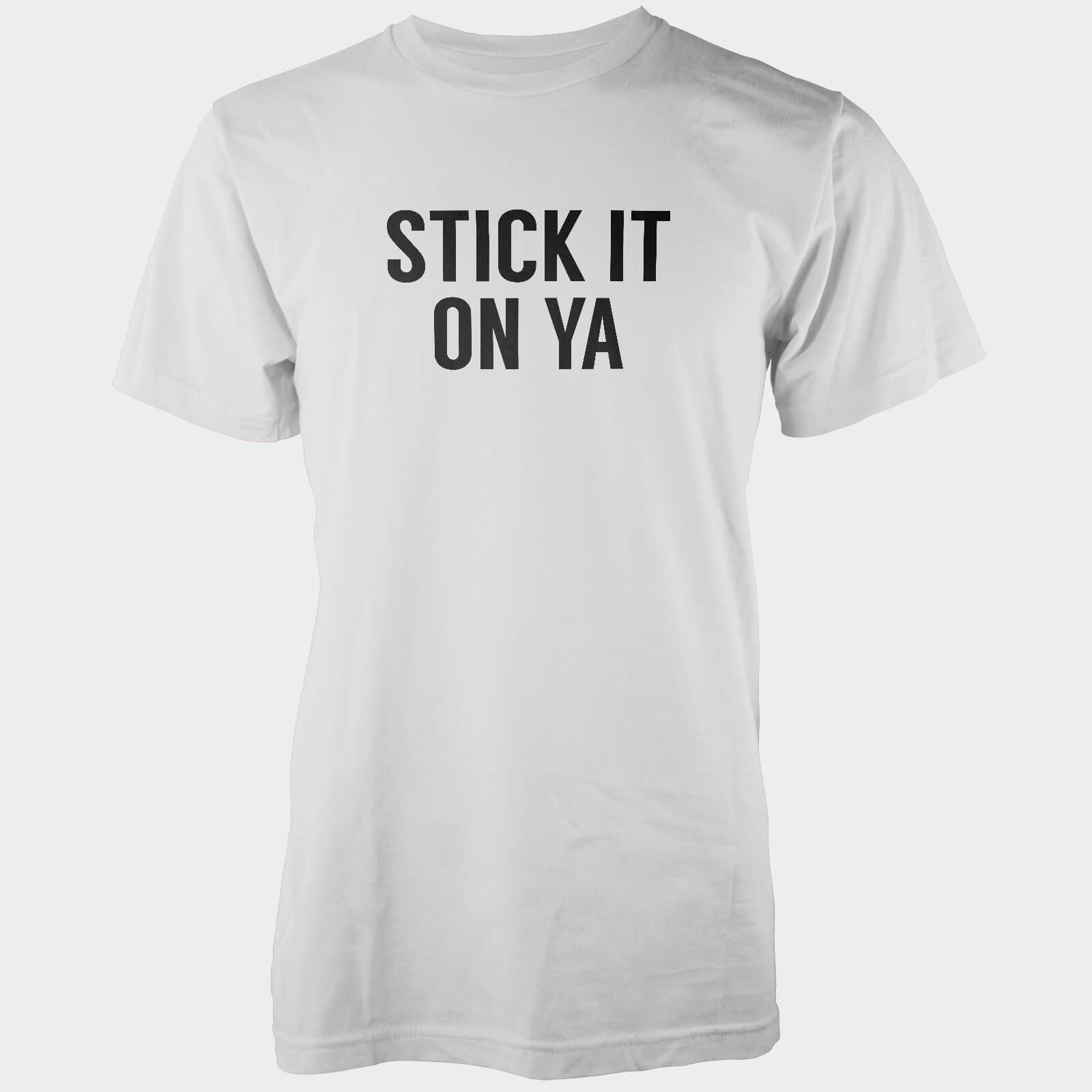 Stick It On Ya Men's White T-Shirt - S - White