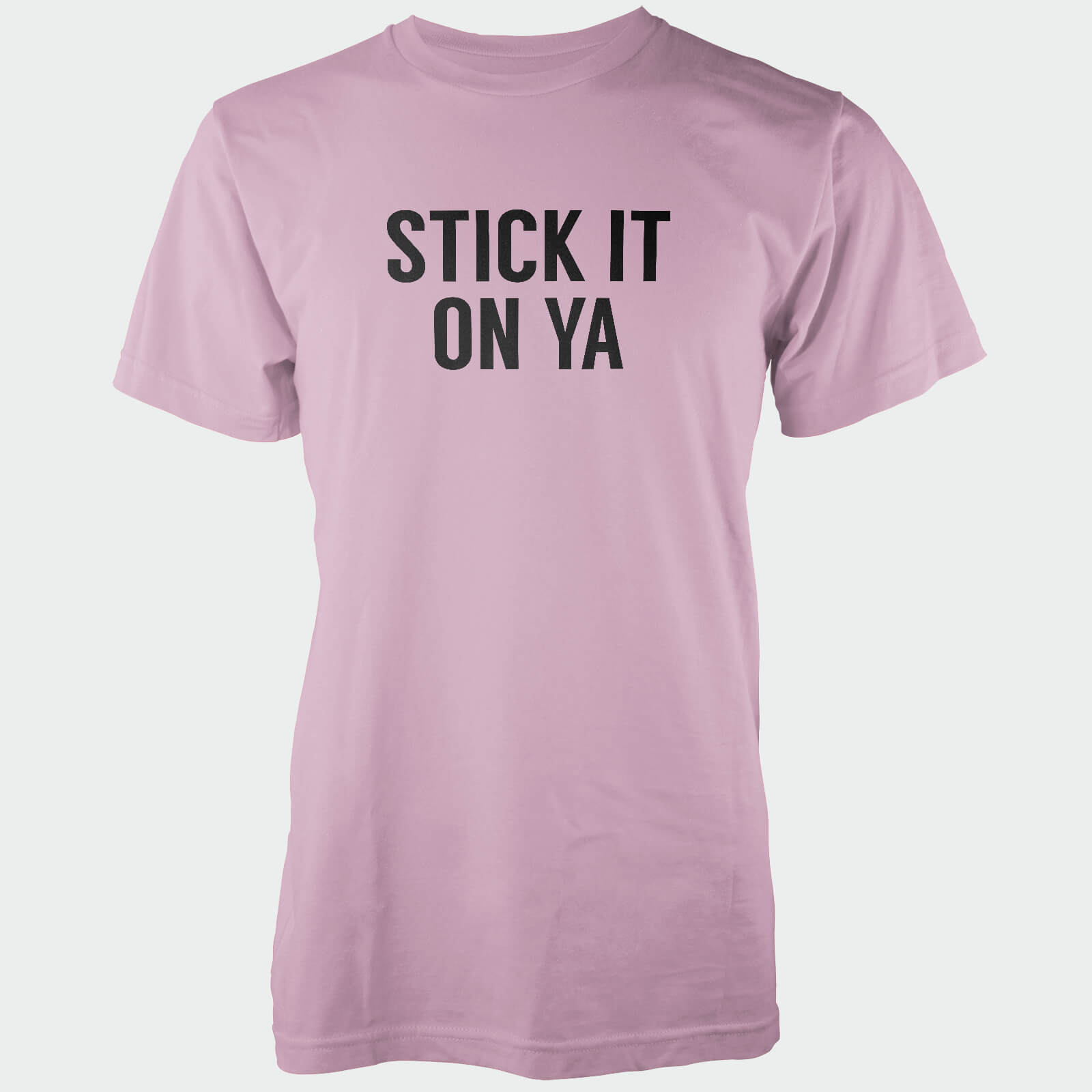Stick It On Ya Men's Pink T-Shirt - S - Pink