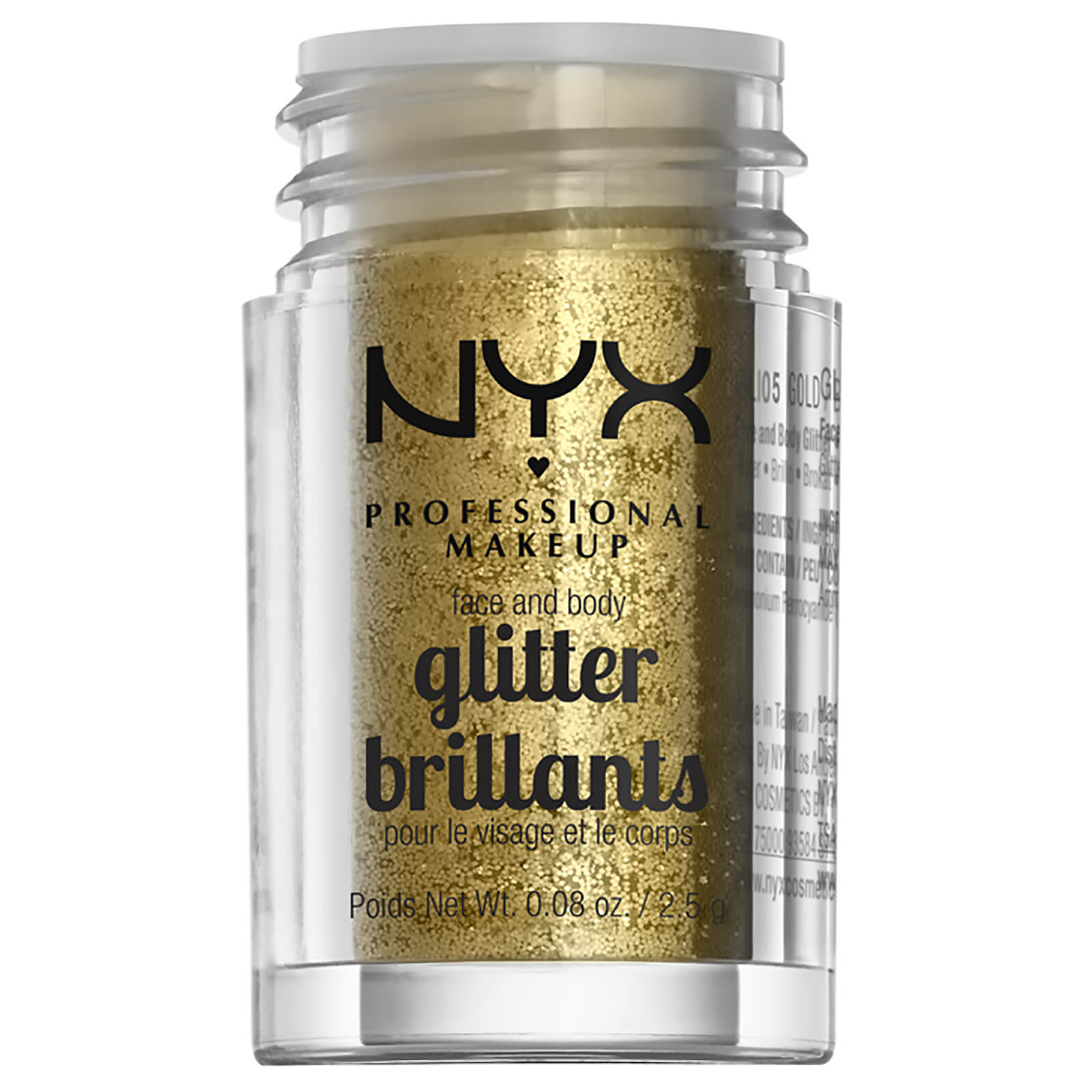 Nyx Professional Makeup Face & Body Glitter (various Shades) - Gold