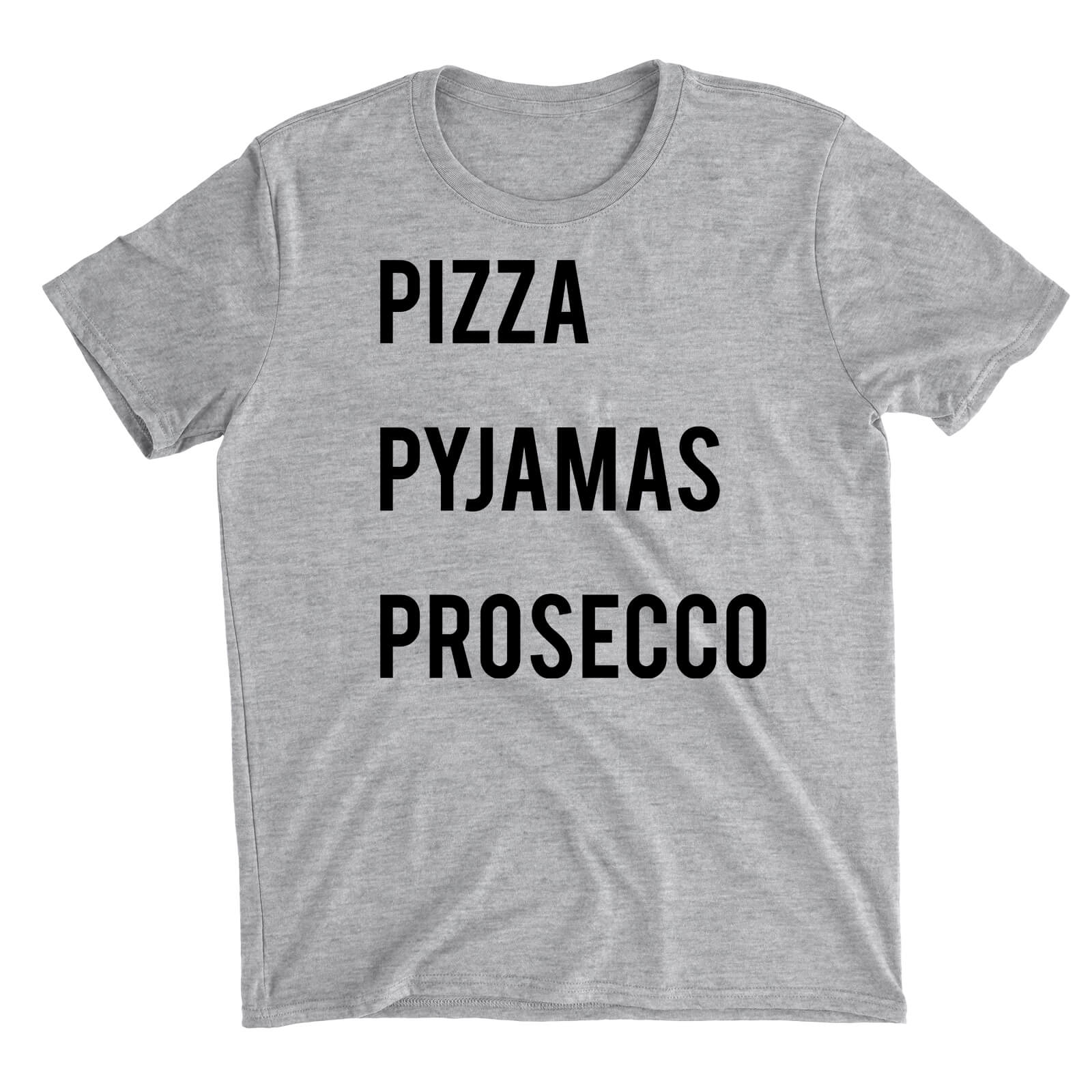 Pizza Pyjamas Prosecco Grey T-Shirt - S - Grey
