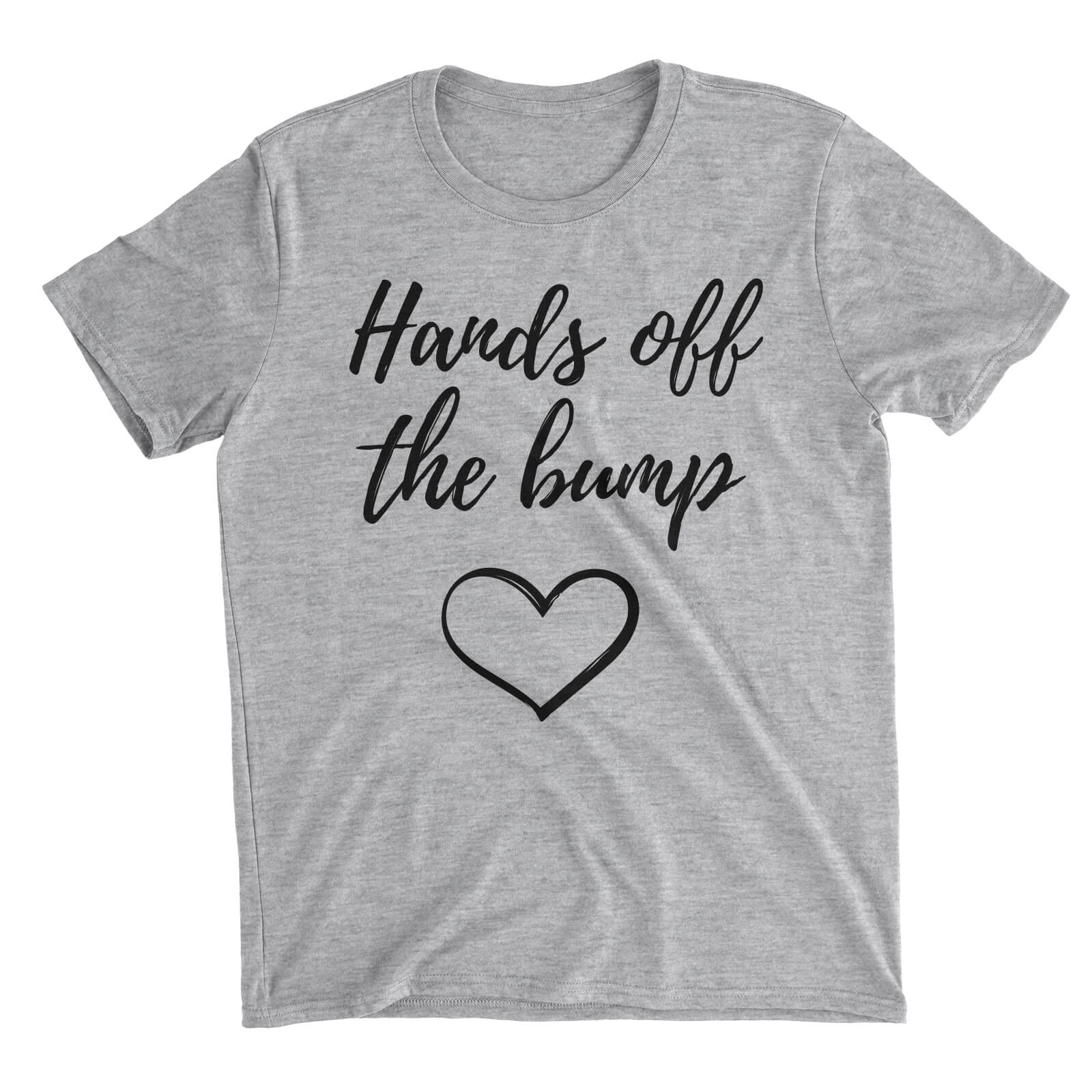 Hands Off The Bump Grey T-Shirt - S - Grey