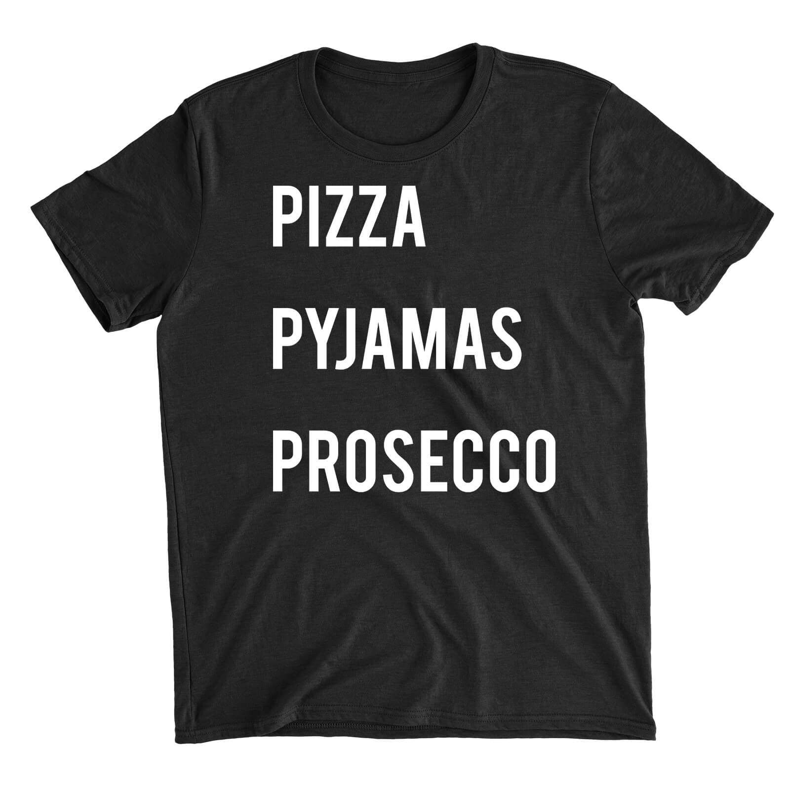 Pizza Pyjamas Prosecco Black T-Shirt - S - Black