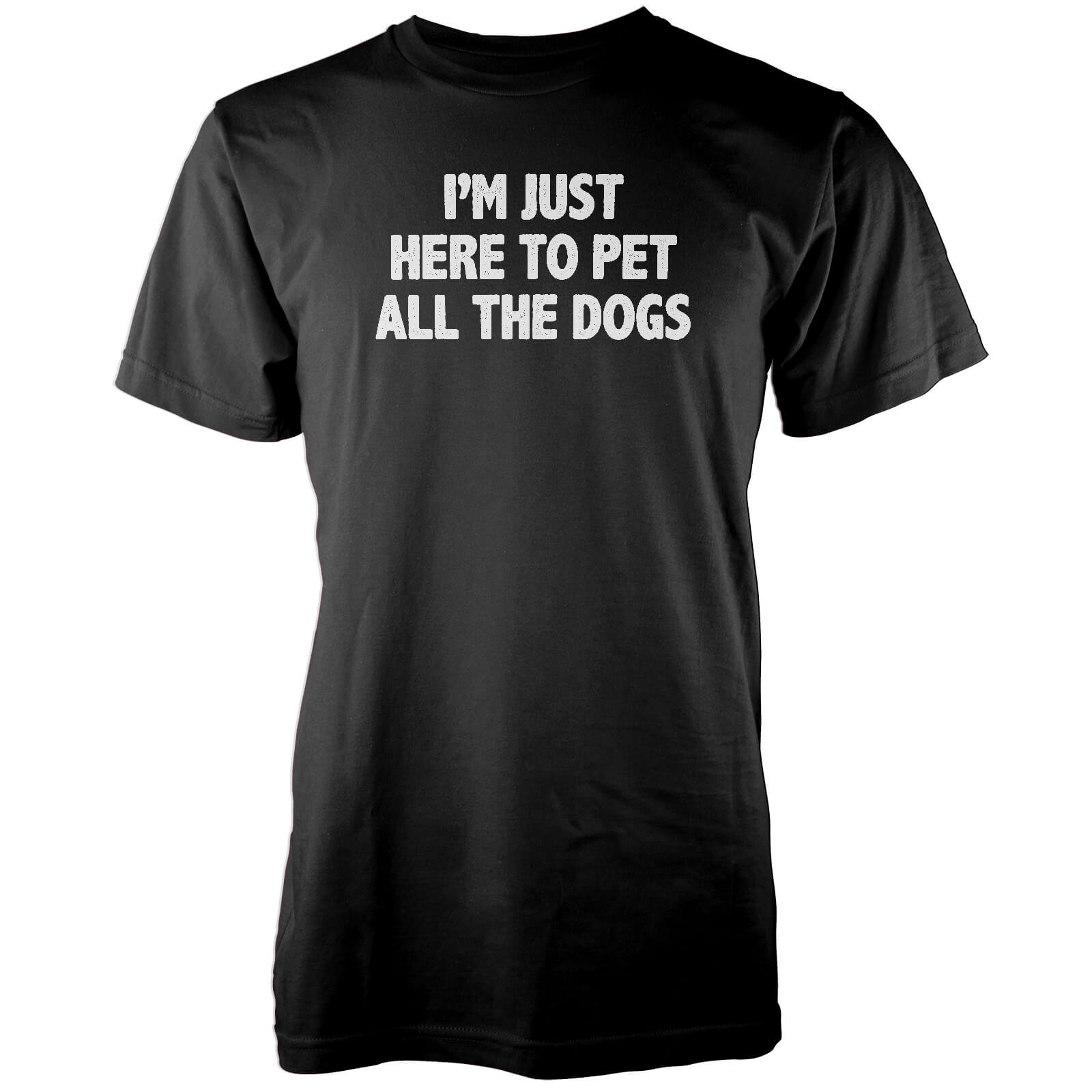 I'm Just Here To Pet All The Dogs Black T-Shirt - S - Black
