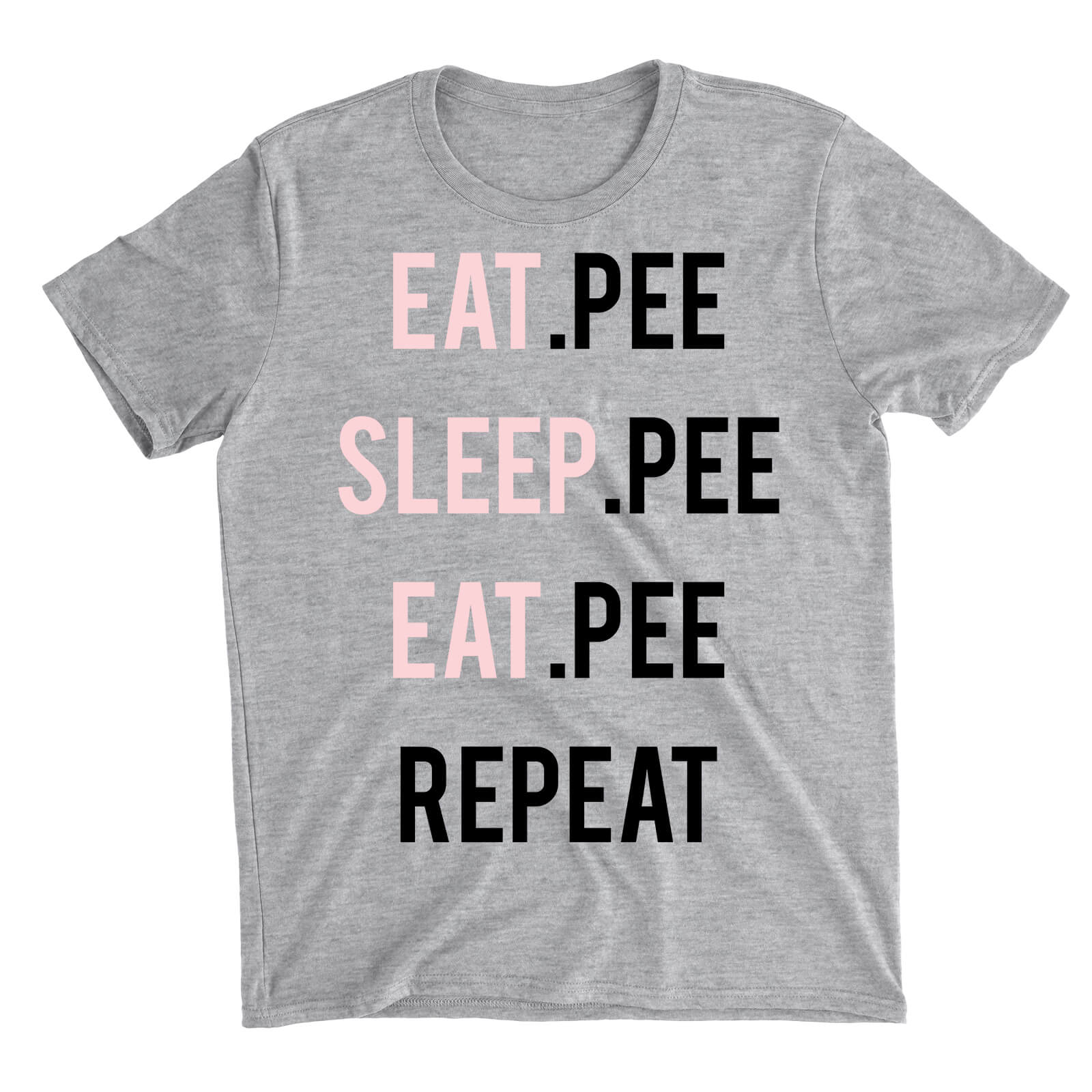 Eat Sleep Eat Repeat Grey T-Shirt - S - Grey