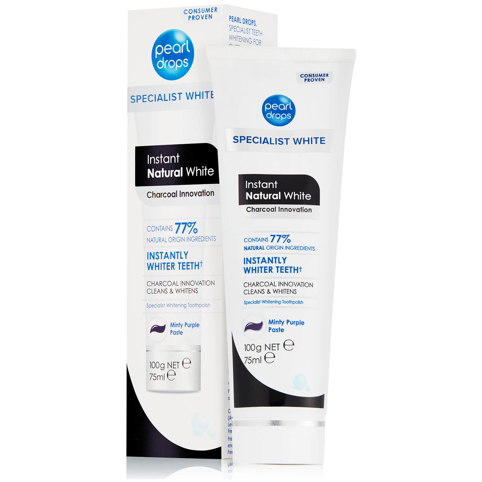 Pearl Drops Instant Natural White Charcoal Toothpolish 75ml