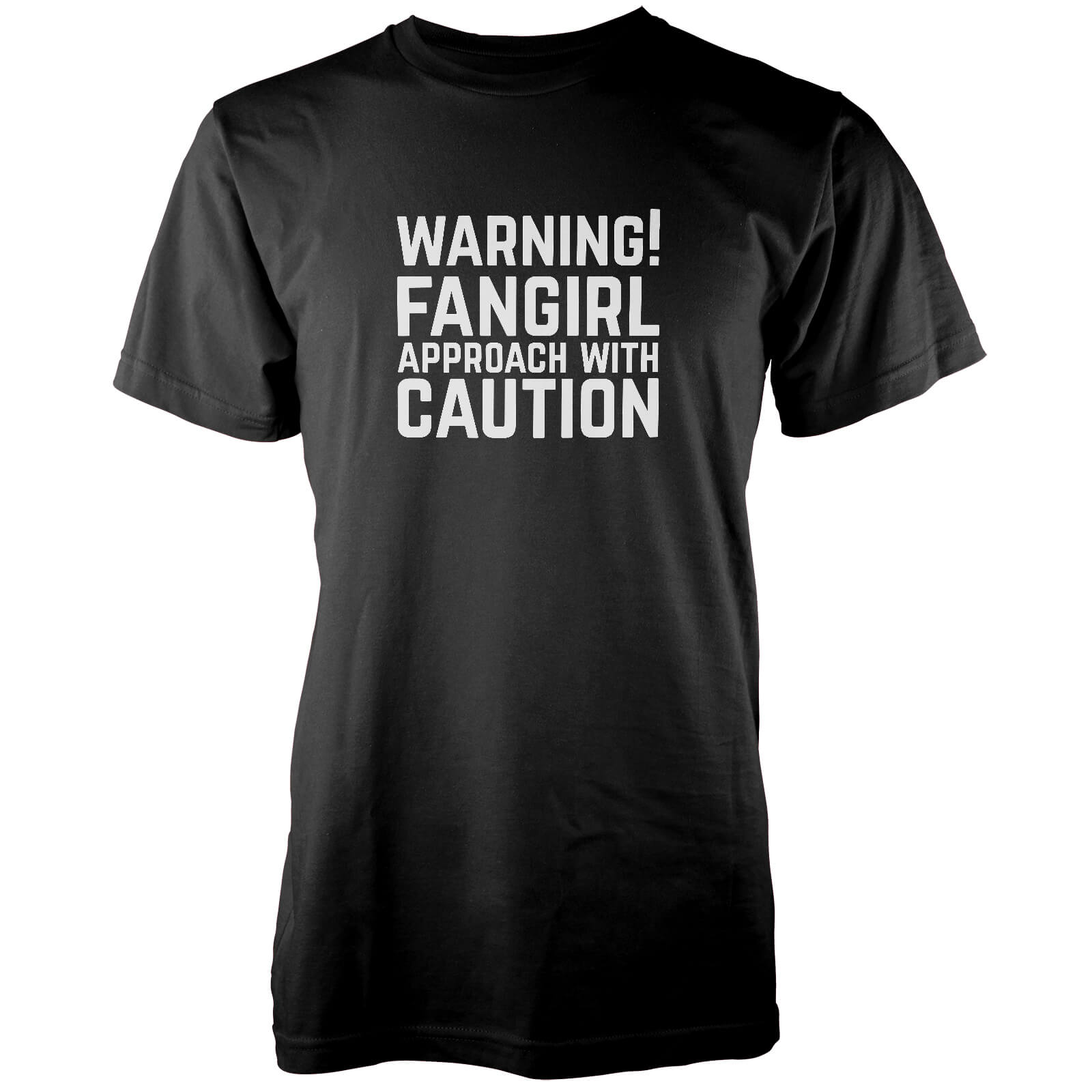T-Shirt Femme Warning! Fangirl Approach With Caution - Noir - S - Noir