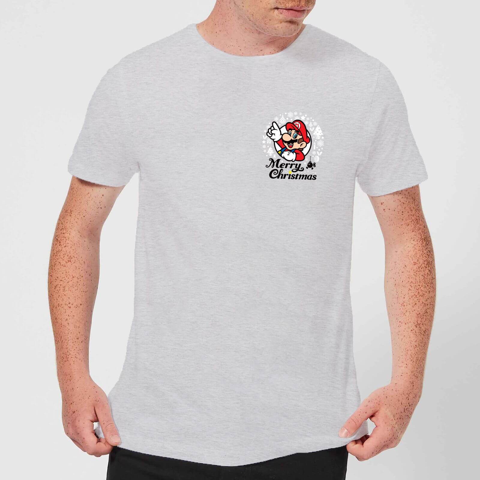 

T-Shirt Homme Couronne Blanche - Super Mario Poche Nintendo - Gris - L