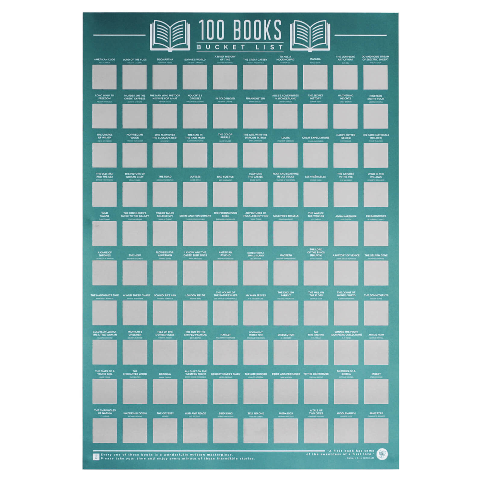 100 boeken bucketlistposter product