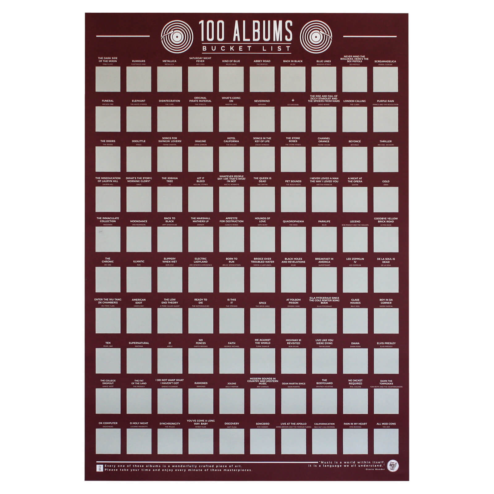 Image of 100 Albums Bucket List Poster