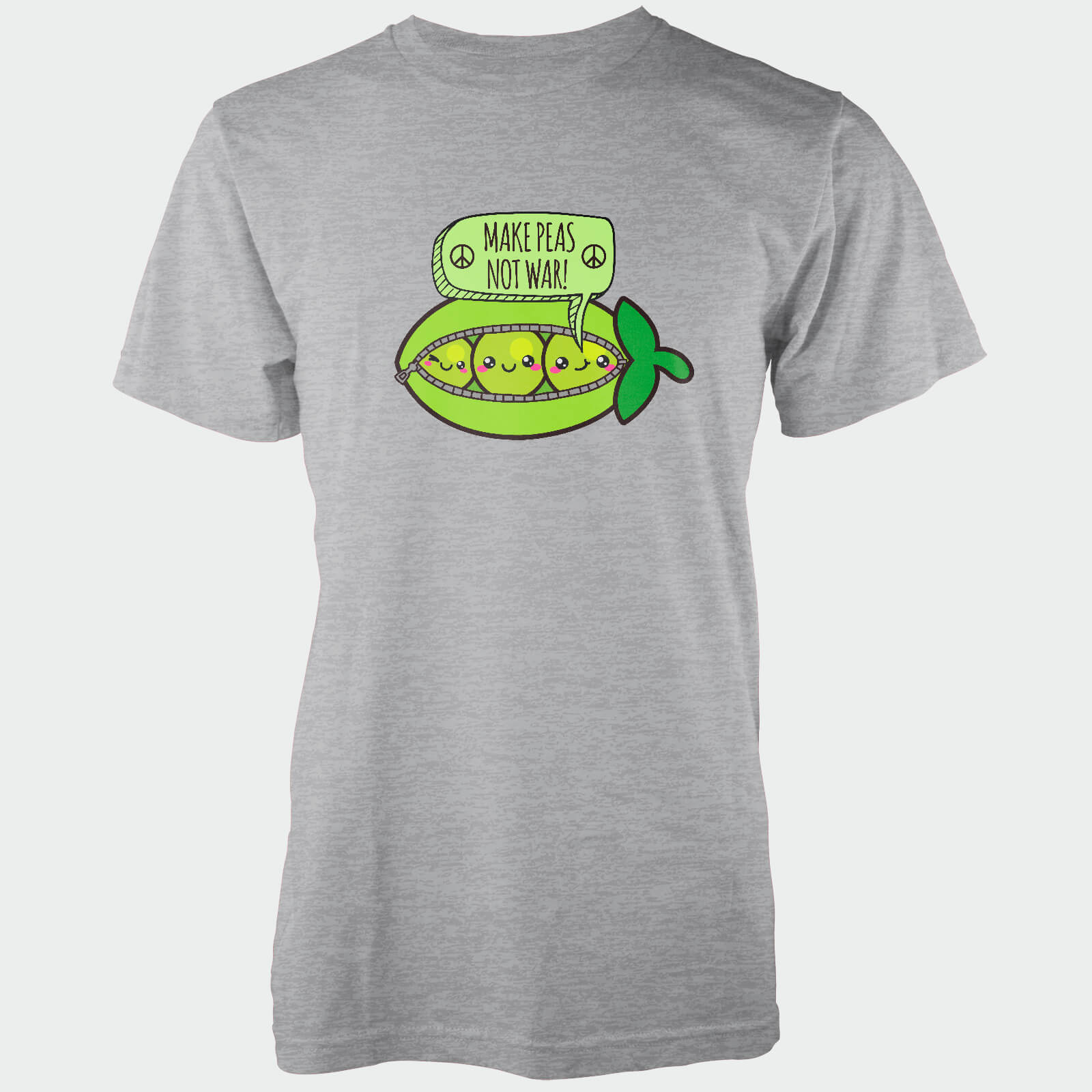 Make Peas Not War Grey T-Shirt - S - Gris