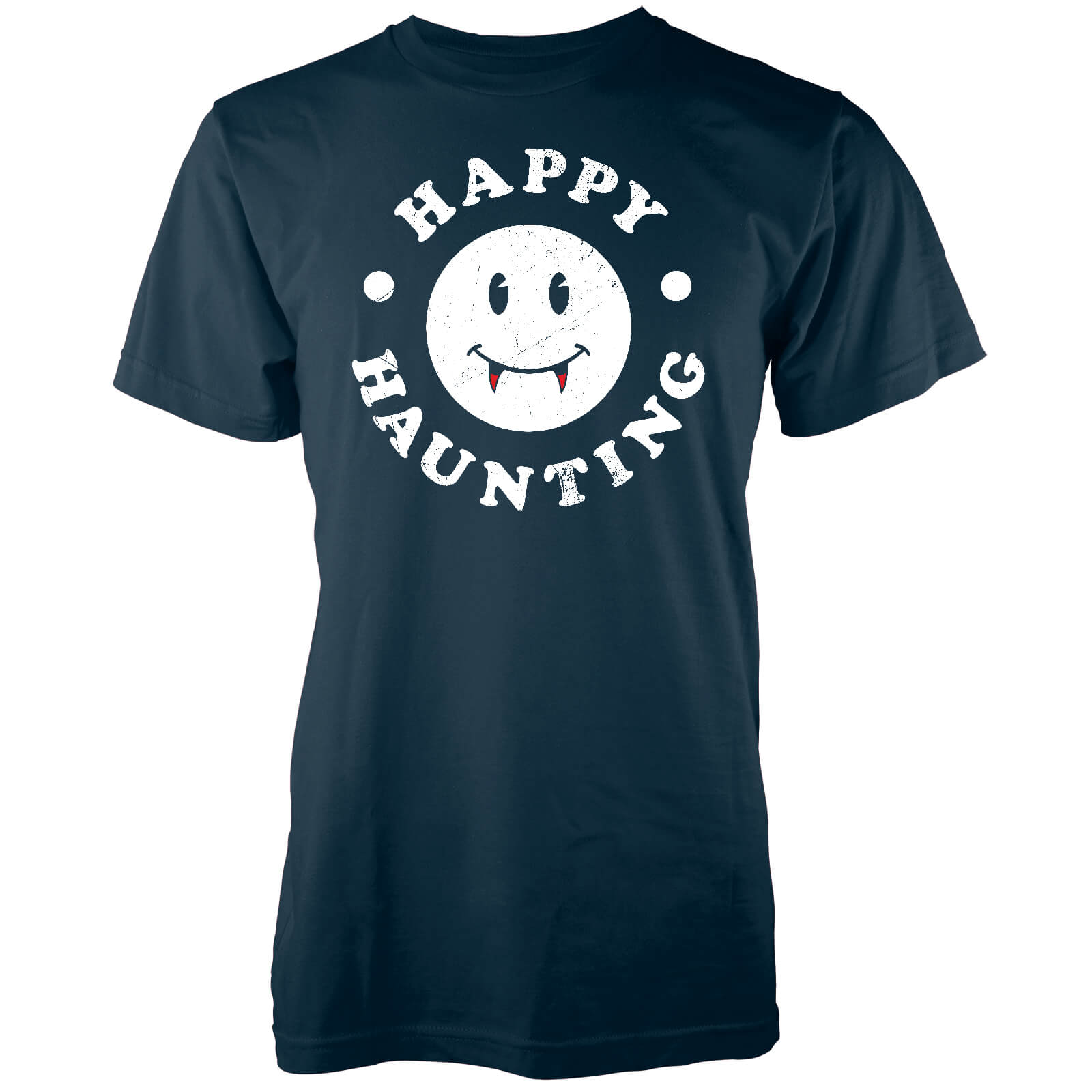 Happy Haunting Men's Navy T-Shirt - S - Navy
