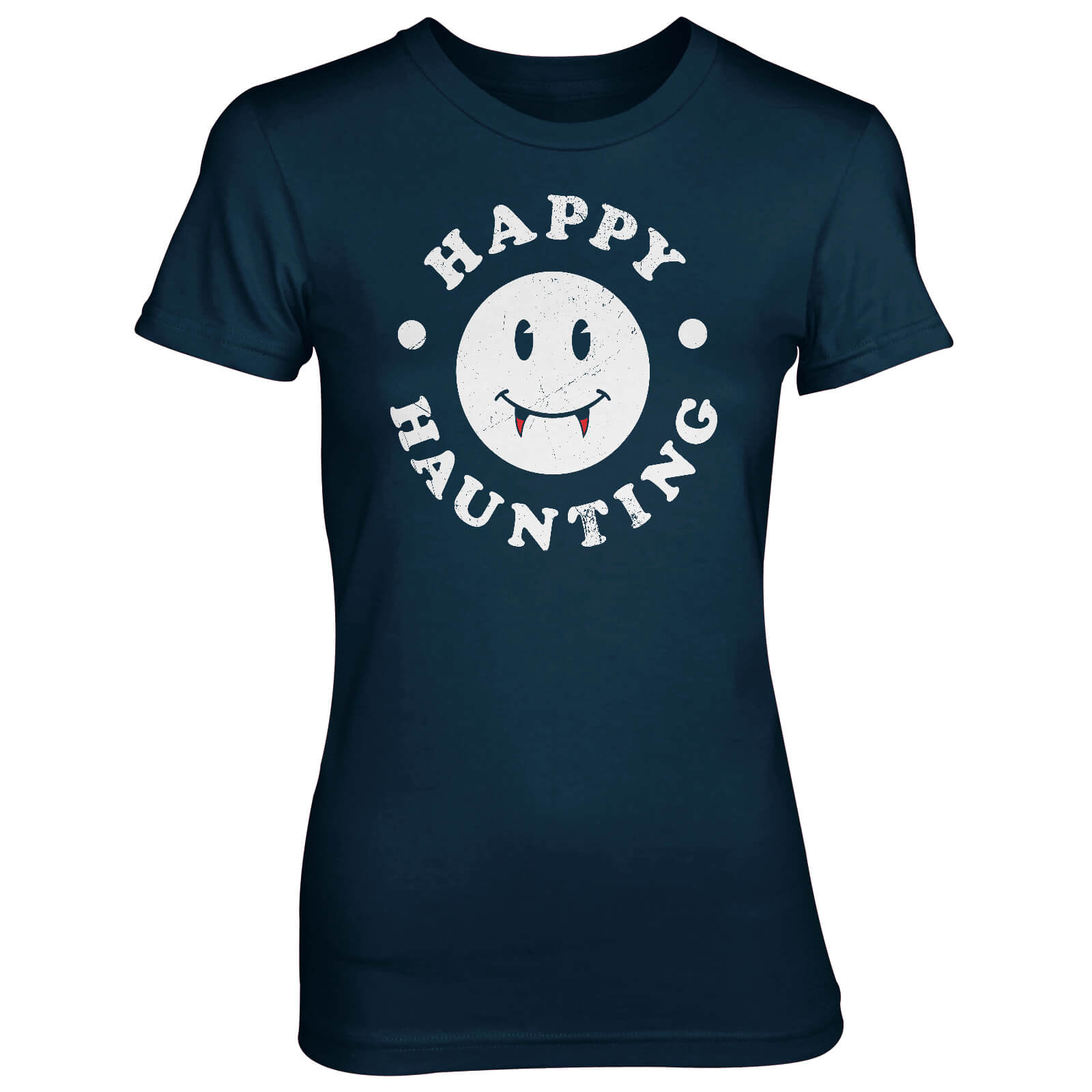 Happy Haunting Women's Navy T-Shirt - S - Navy