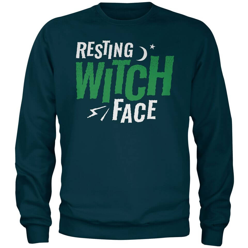 Resting Witch Face Navy Sweatshirt - S - Navy