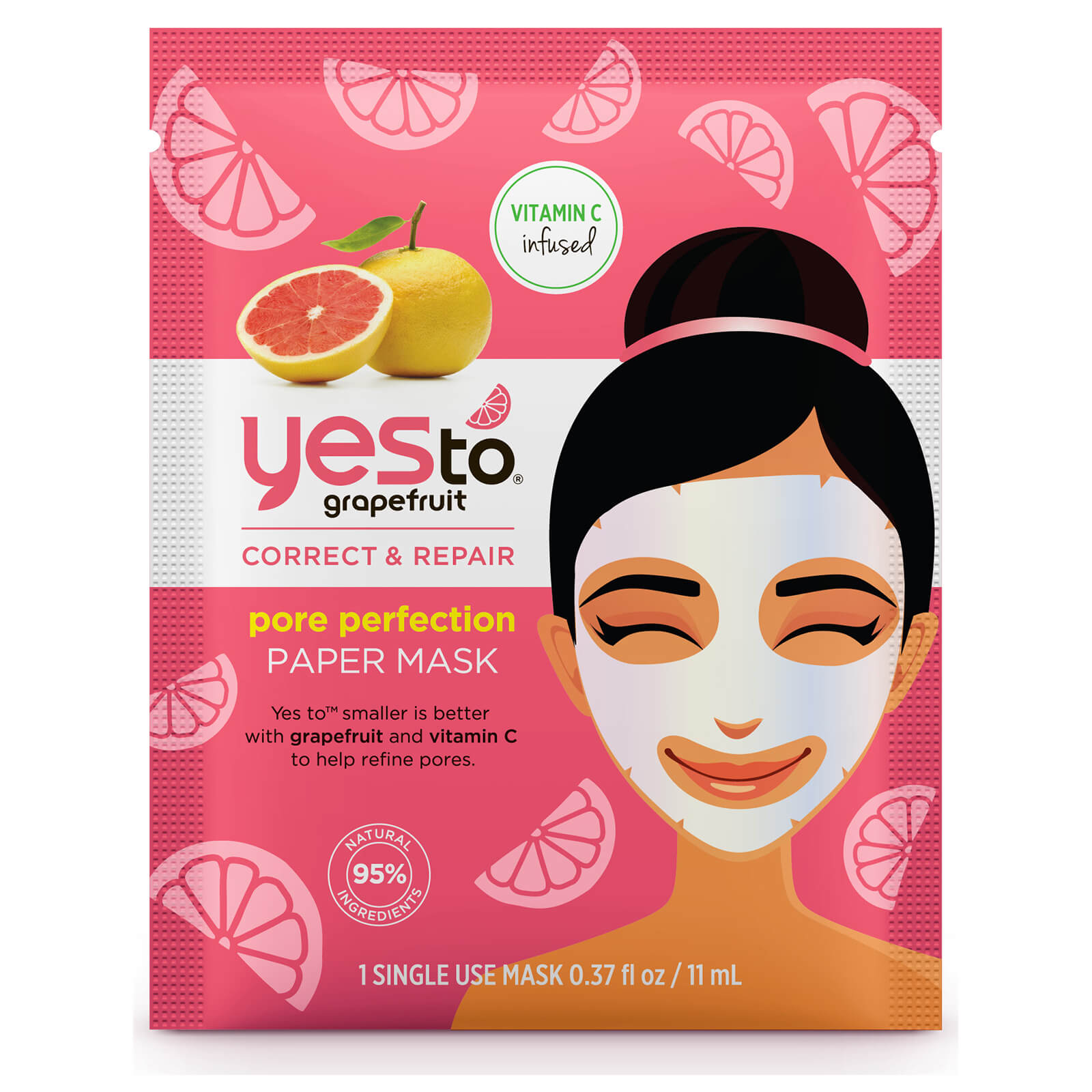 yes to grapefruit vitamin c glow boosting paper mask 20ml