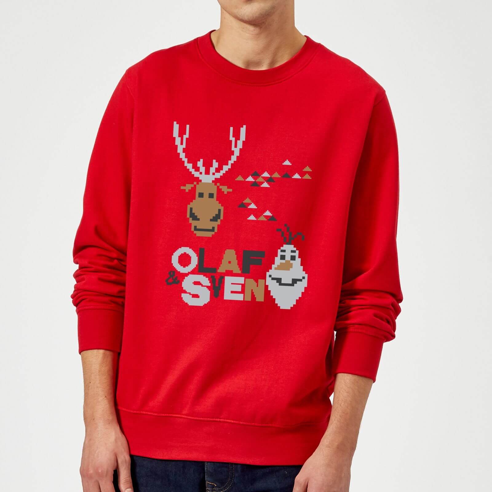 Disney Frozen Christmas Olaf And Snowmens Red Christmas Jumper - M